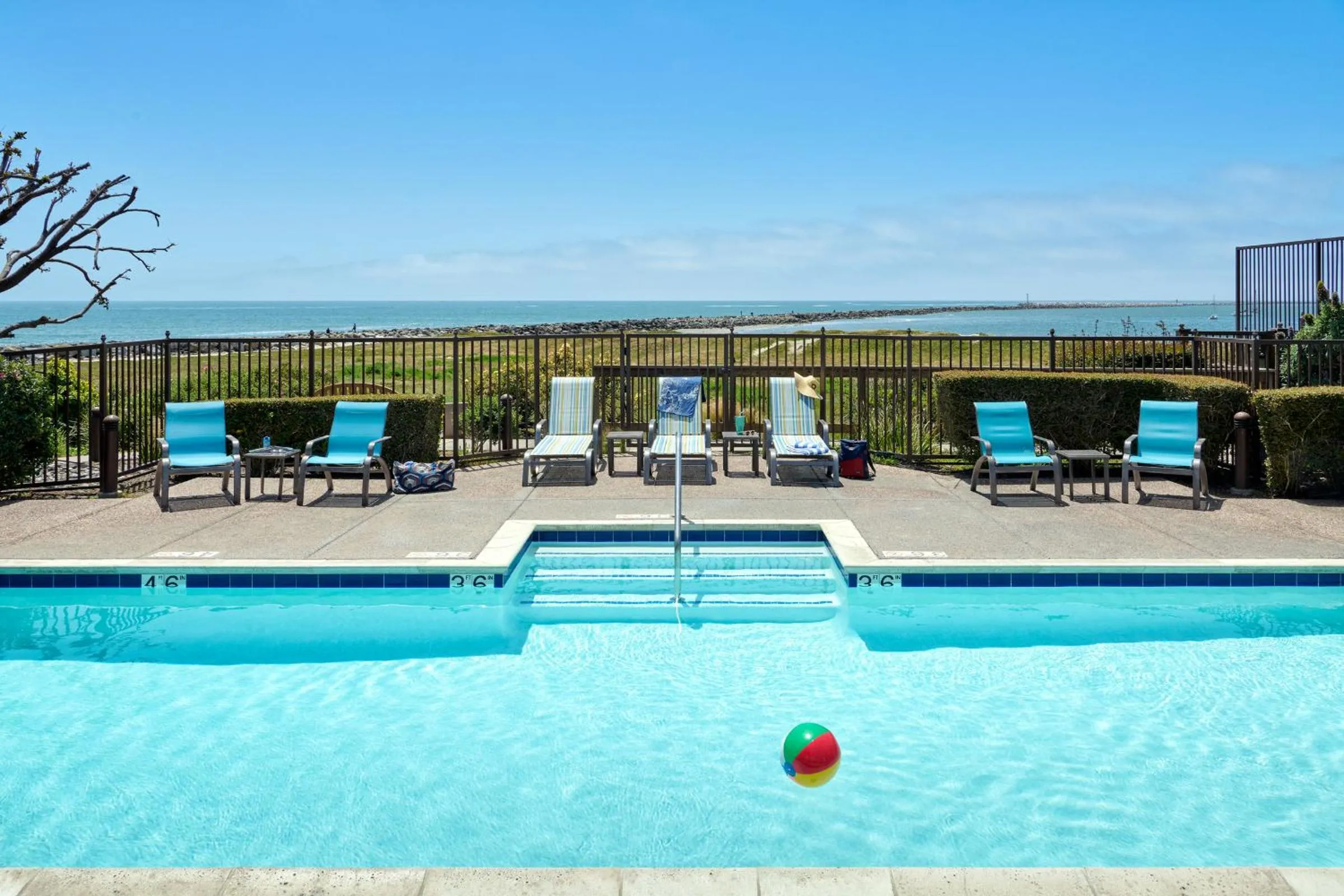 Pool view in Beach House Half Moon Bay