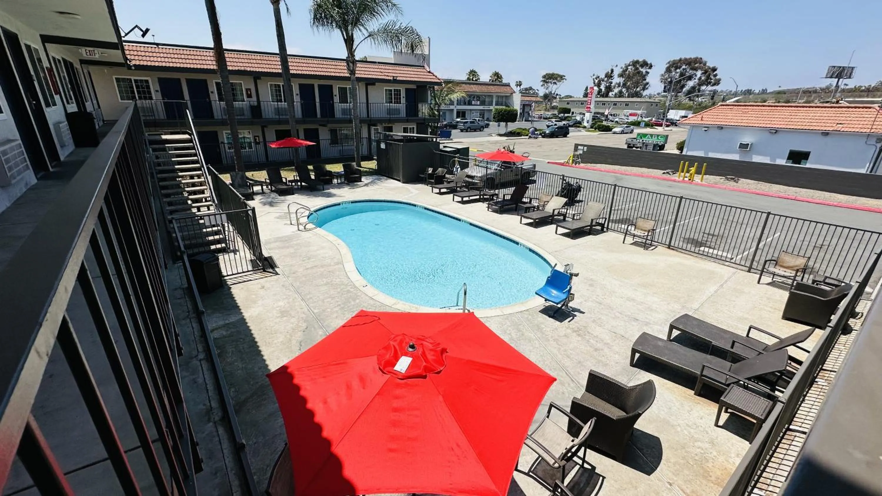 Swimming pool in Studio 6 Suites San Ysidro CA San Diego South Bay