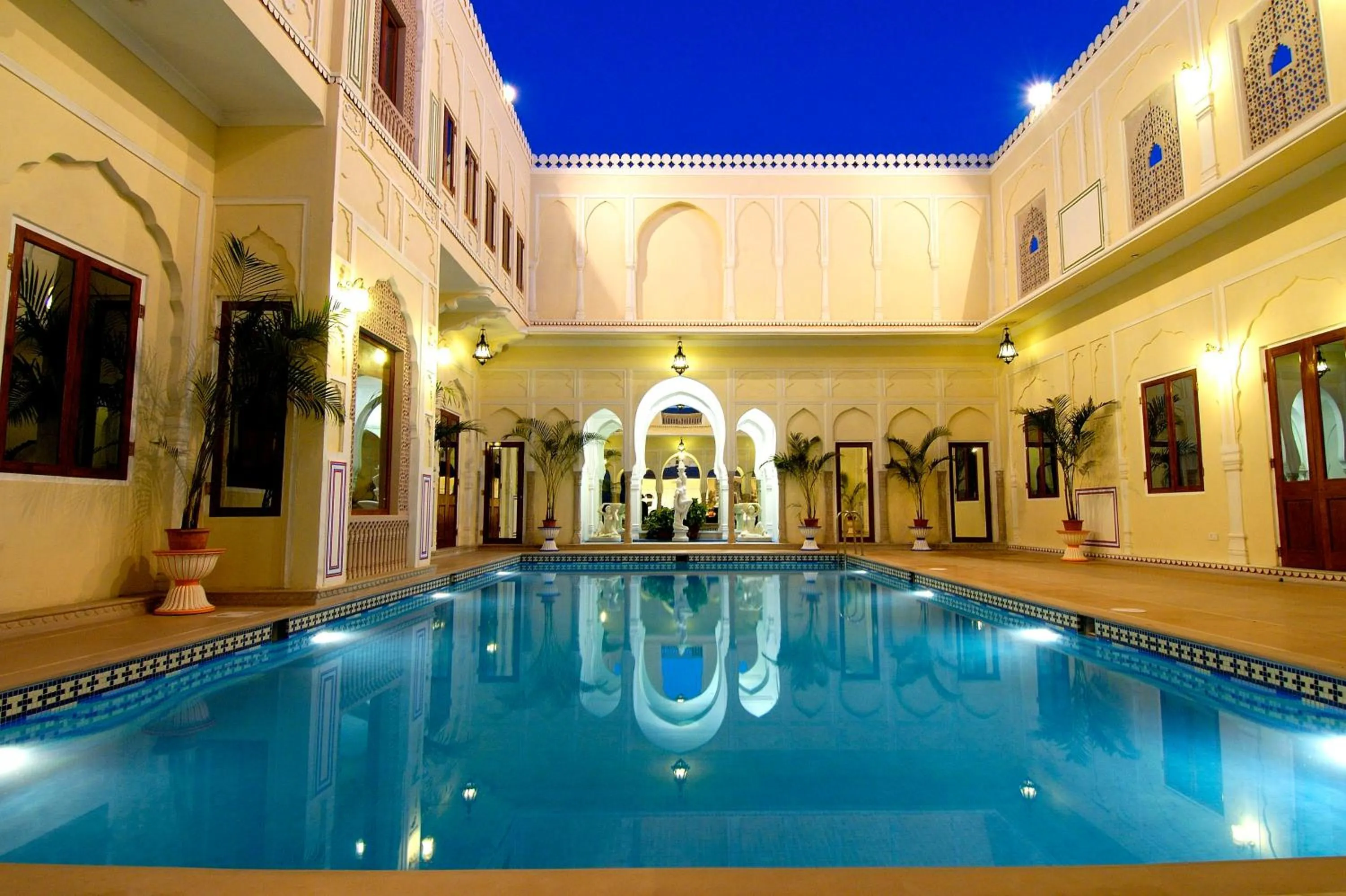 Pool view in The Raj Palace (Small Luxury Hotels of the World)