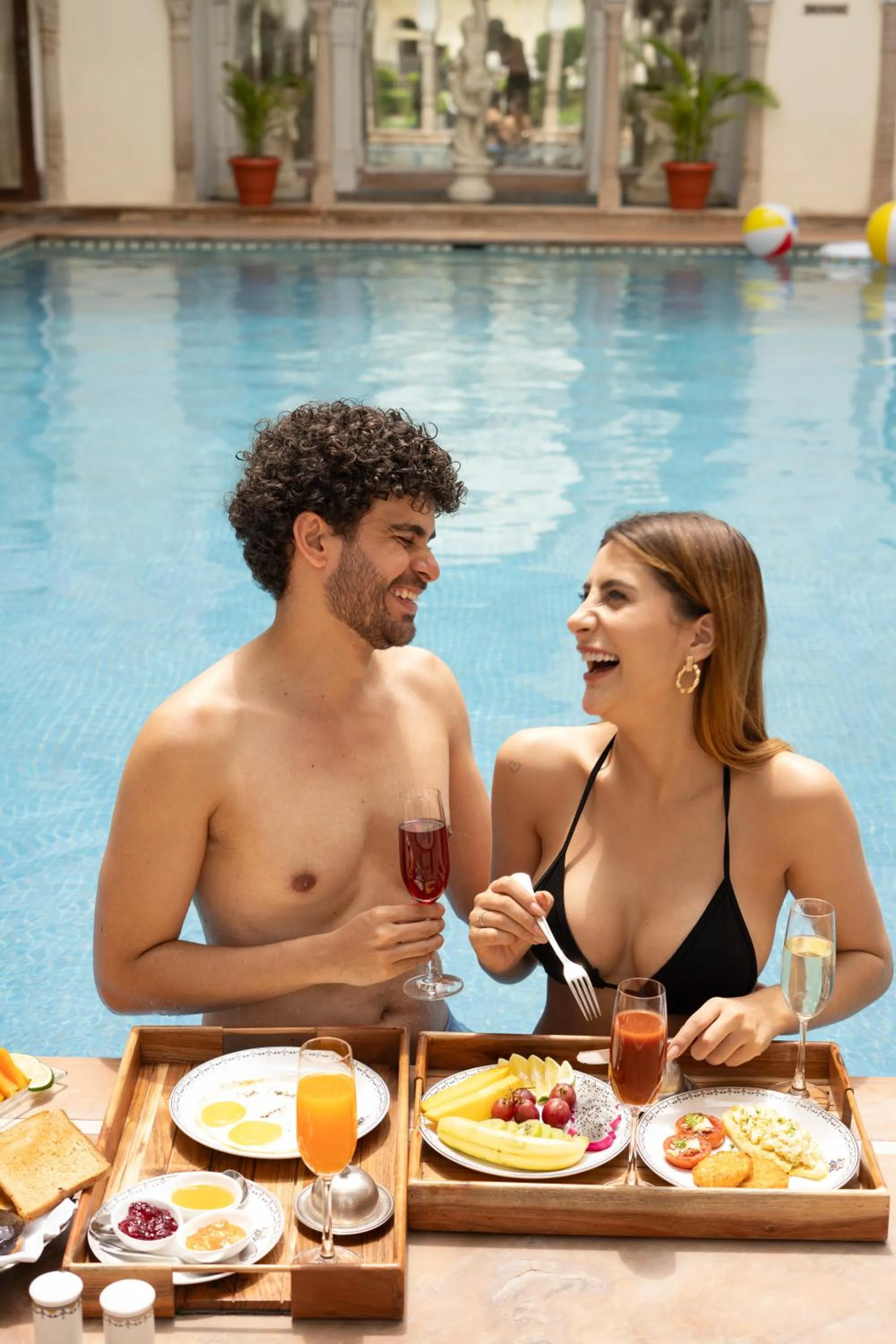 Pool view in The Raj Palace (Small Luxury Hotels of the World)