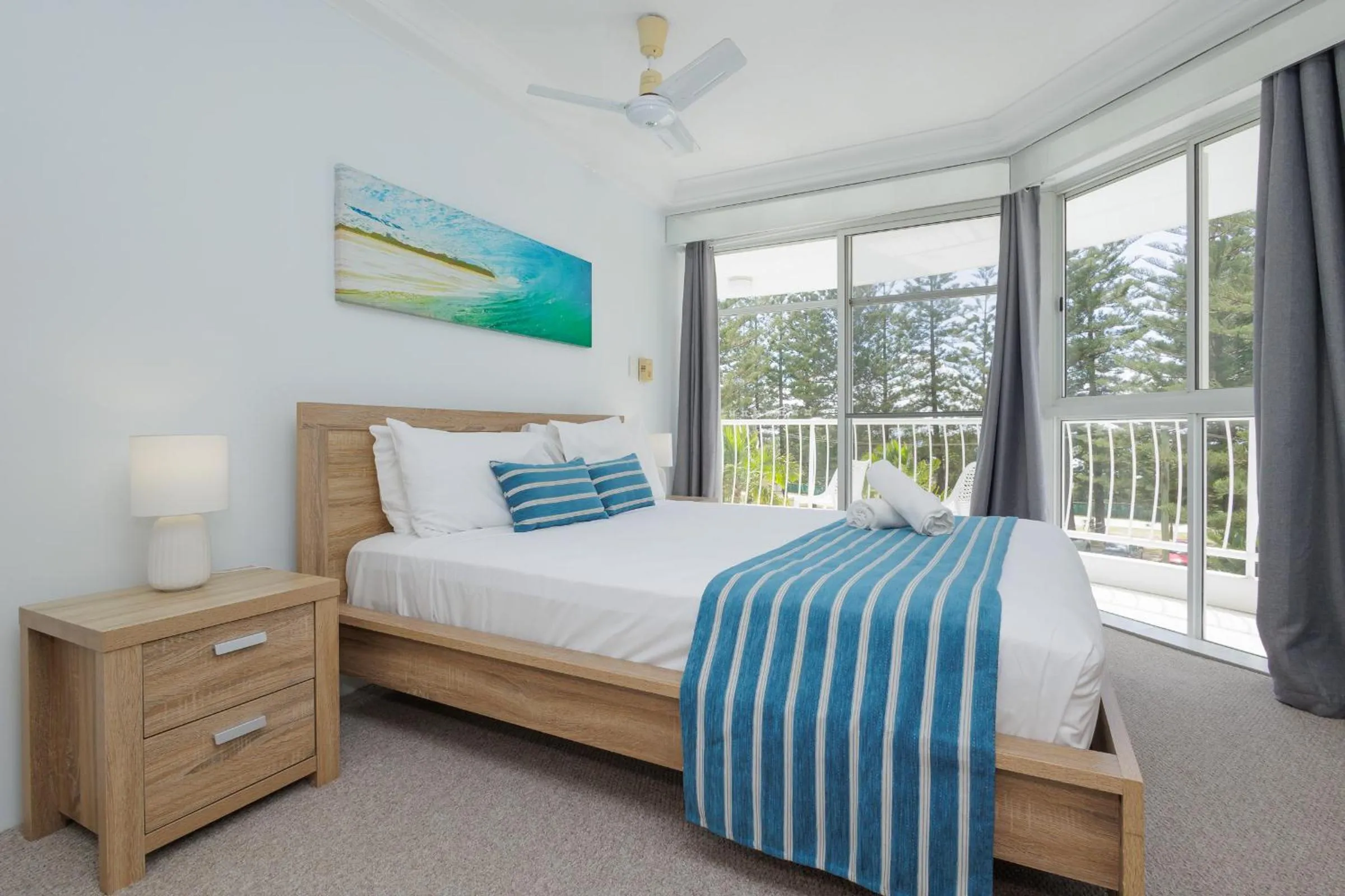 Bed in Burleigh Surf Apartments