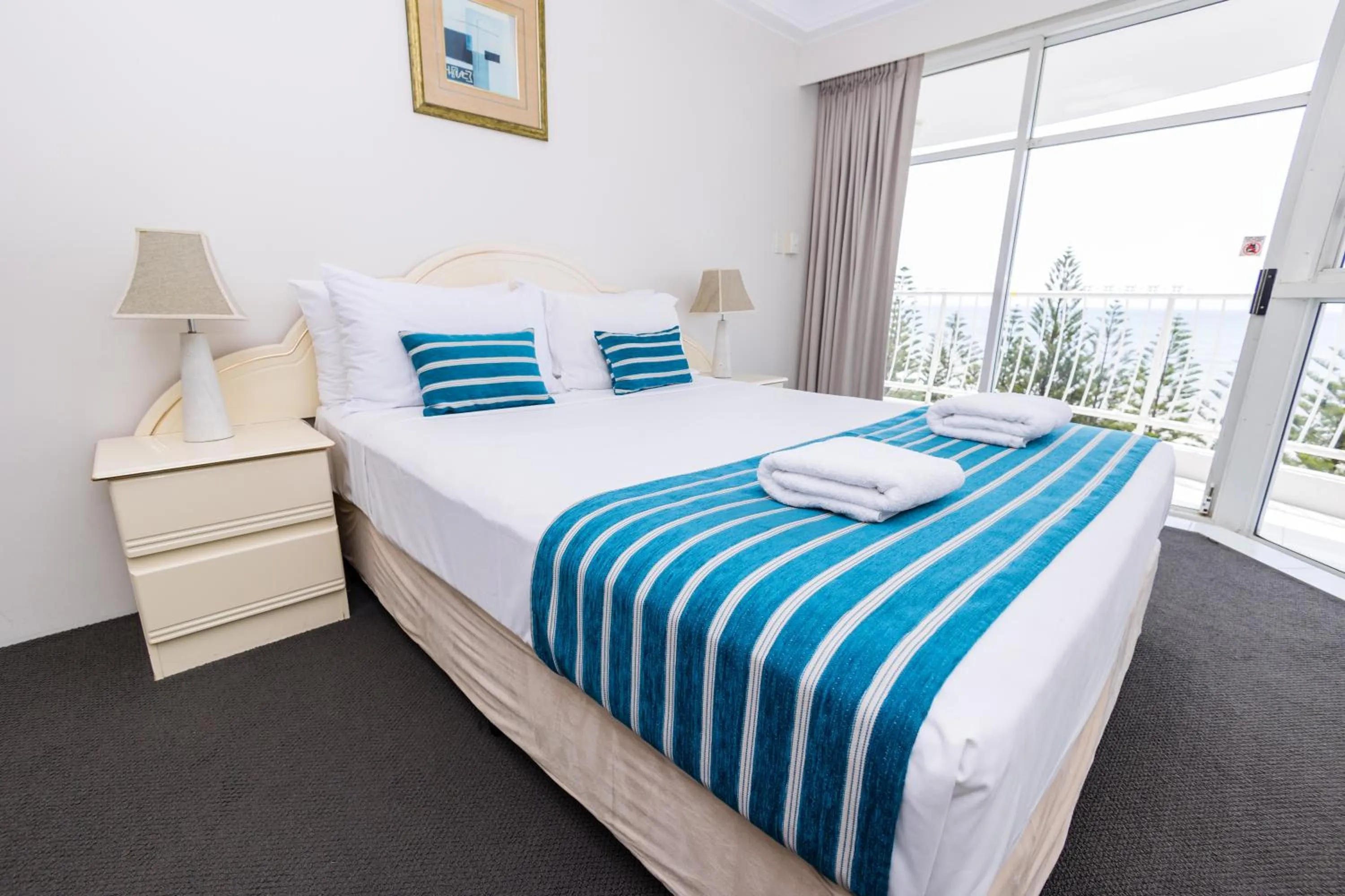 Bed in Burleigh Surf Apartments