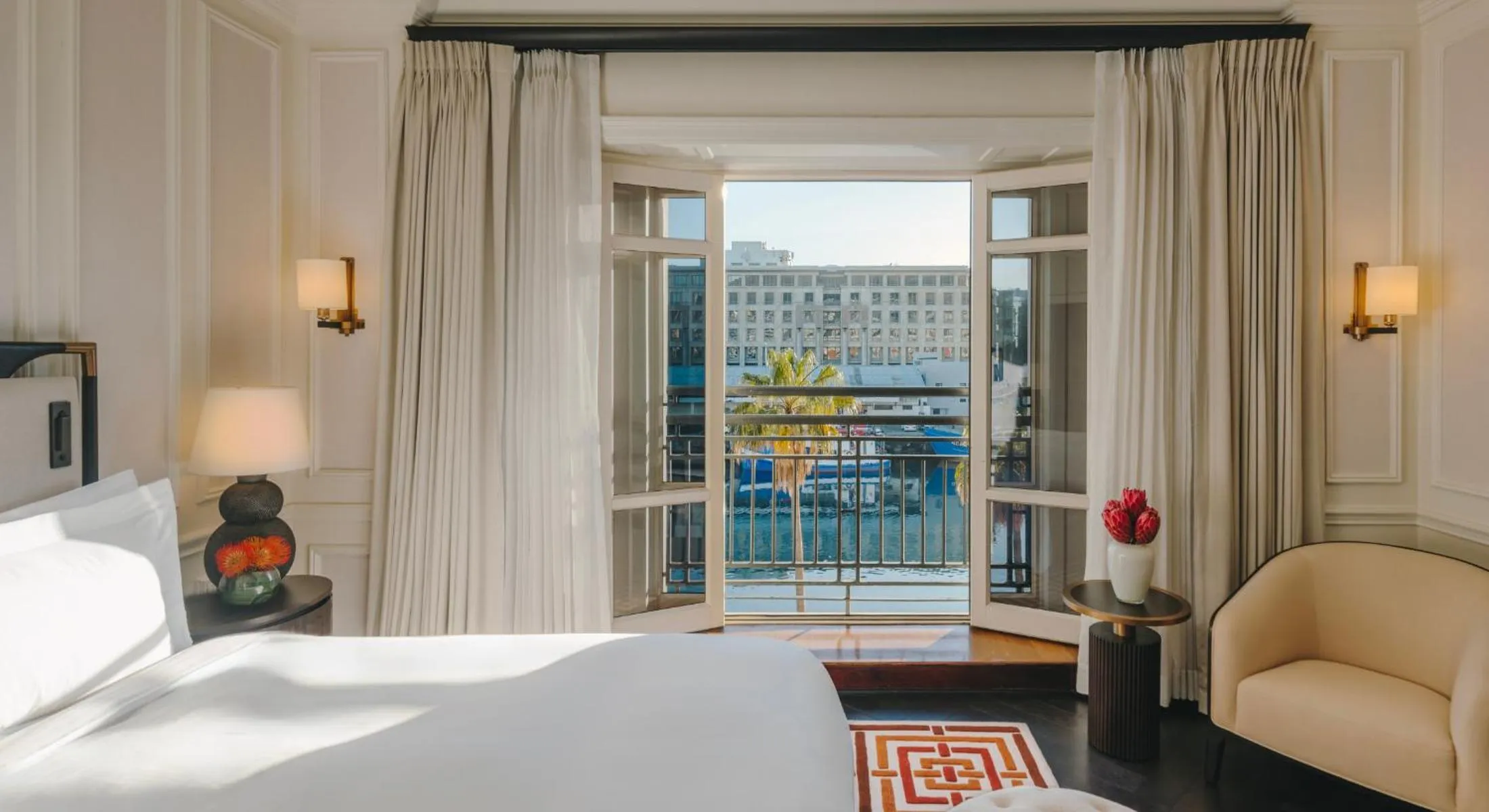 View (from property/room), Bed in Cape Grace, A Fairmont Managed Hotel