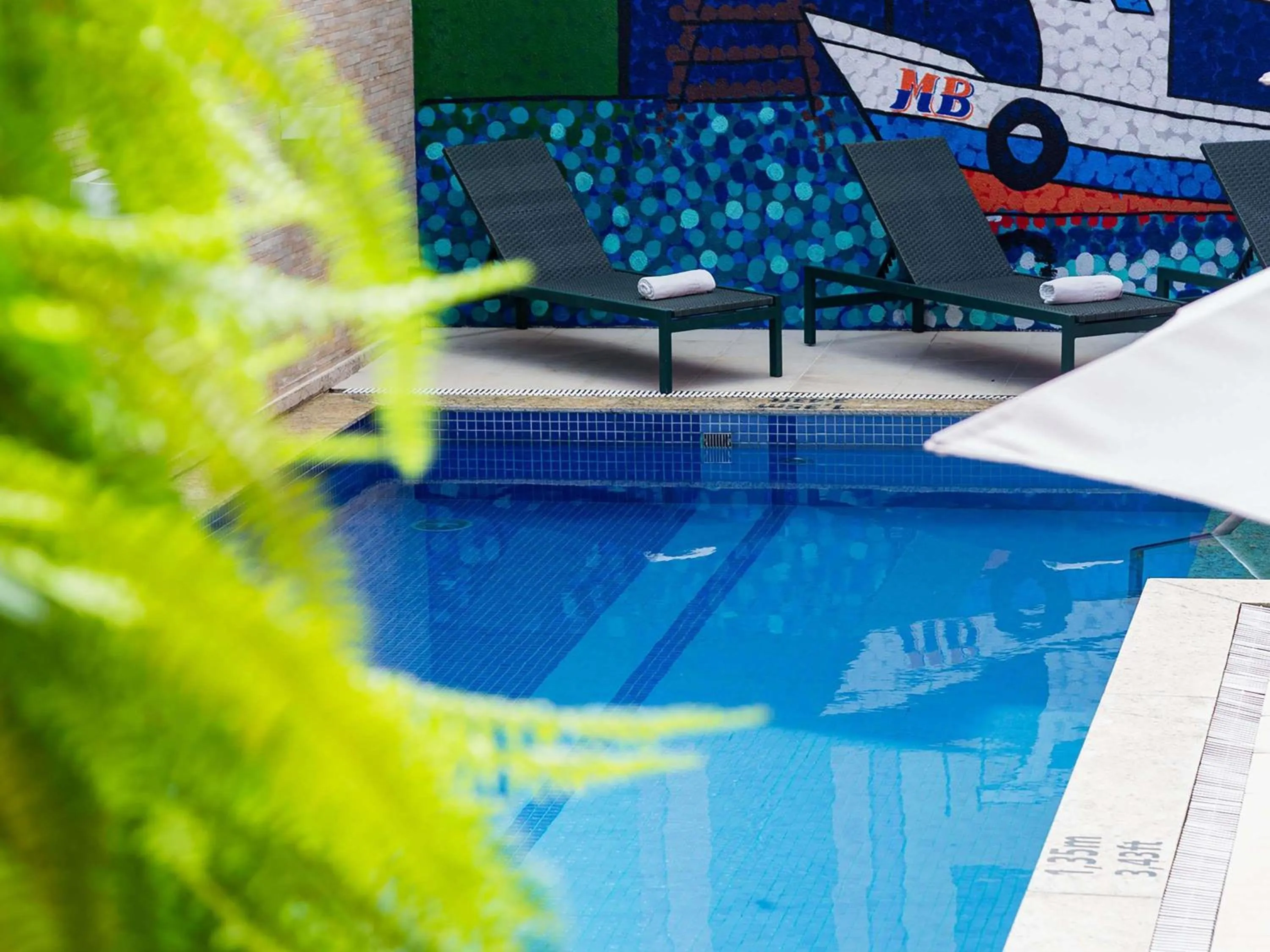 Pool view in ibis Styles Belem Nazare