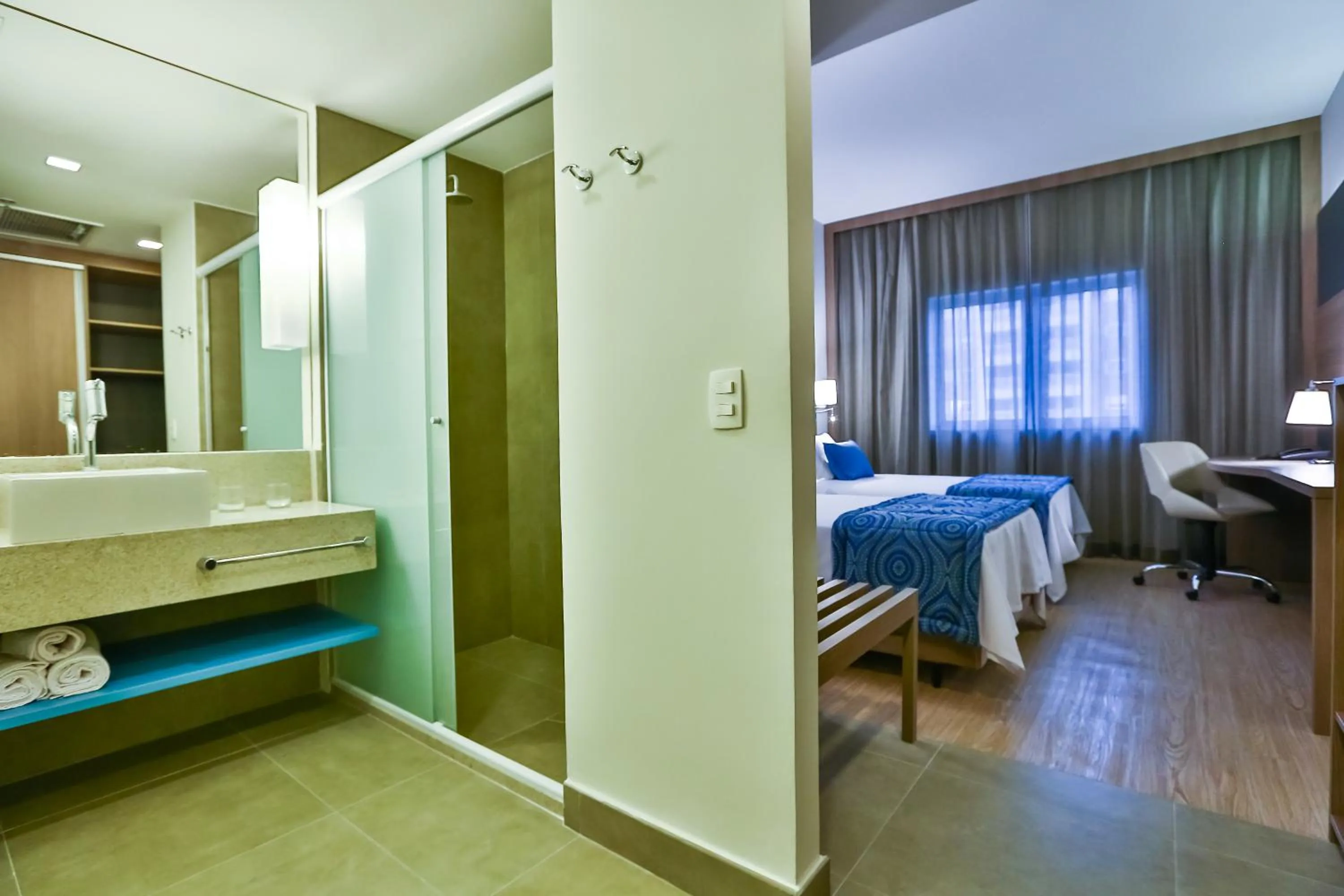 Bathroom, Bed in Hilton Garden Inn Santo Andre