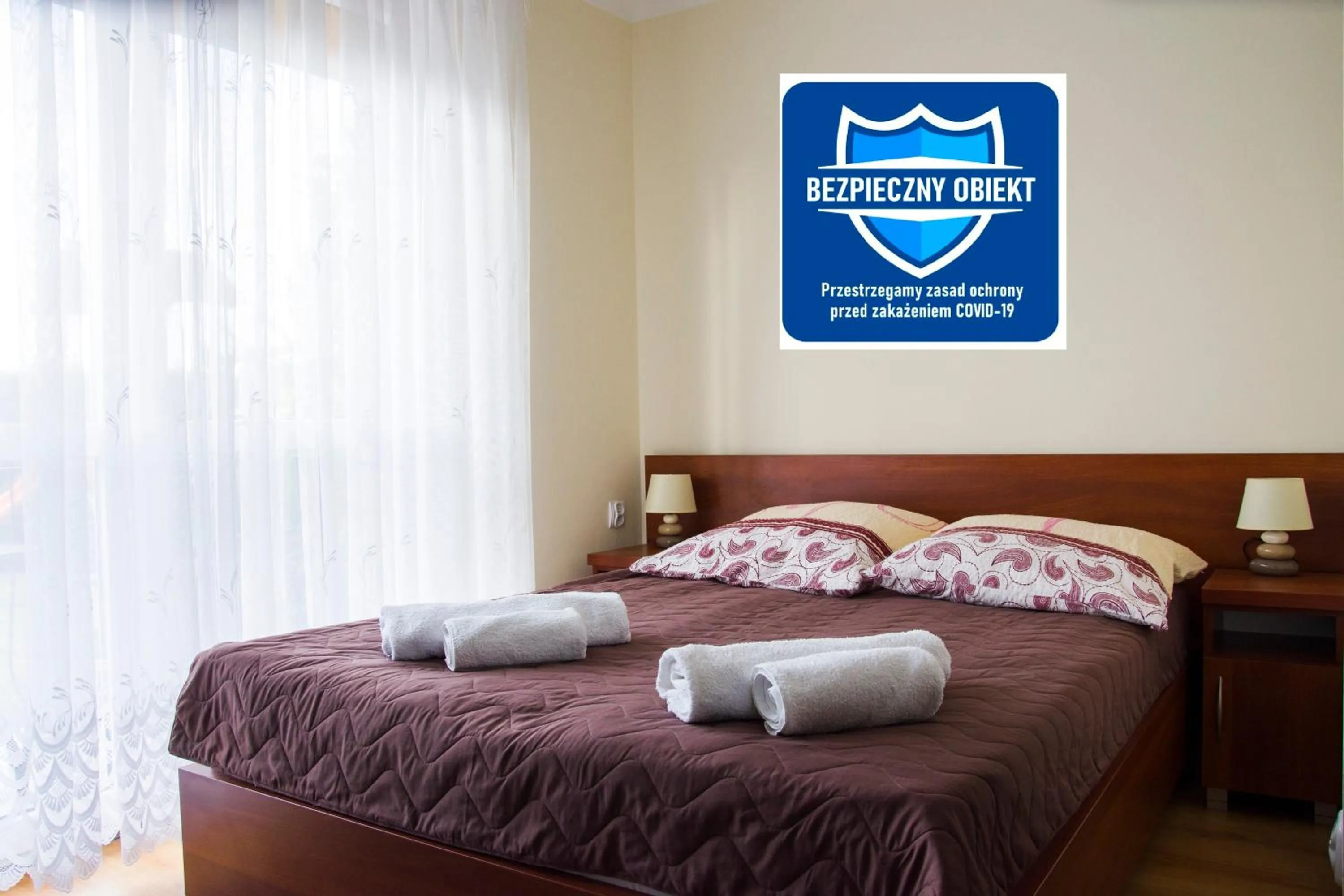 Bed in RAMZES-pokoje z balkonami,parking,Blisko do plaży Ustka