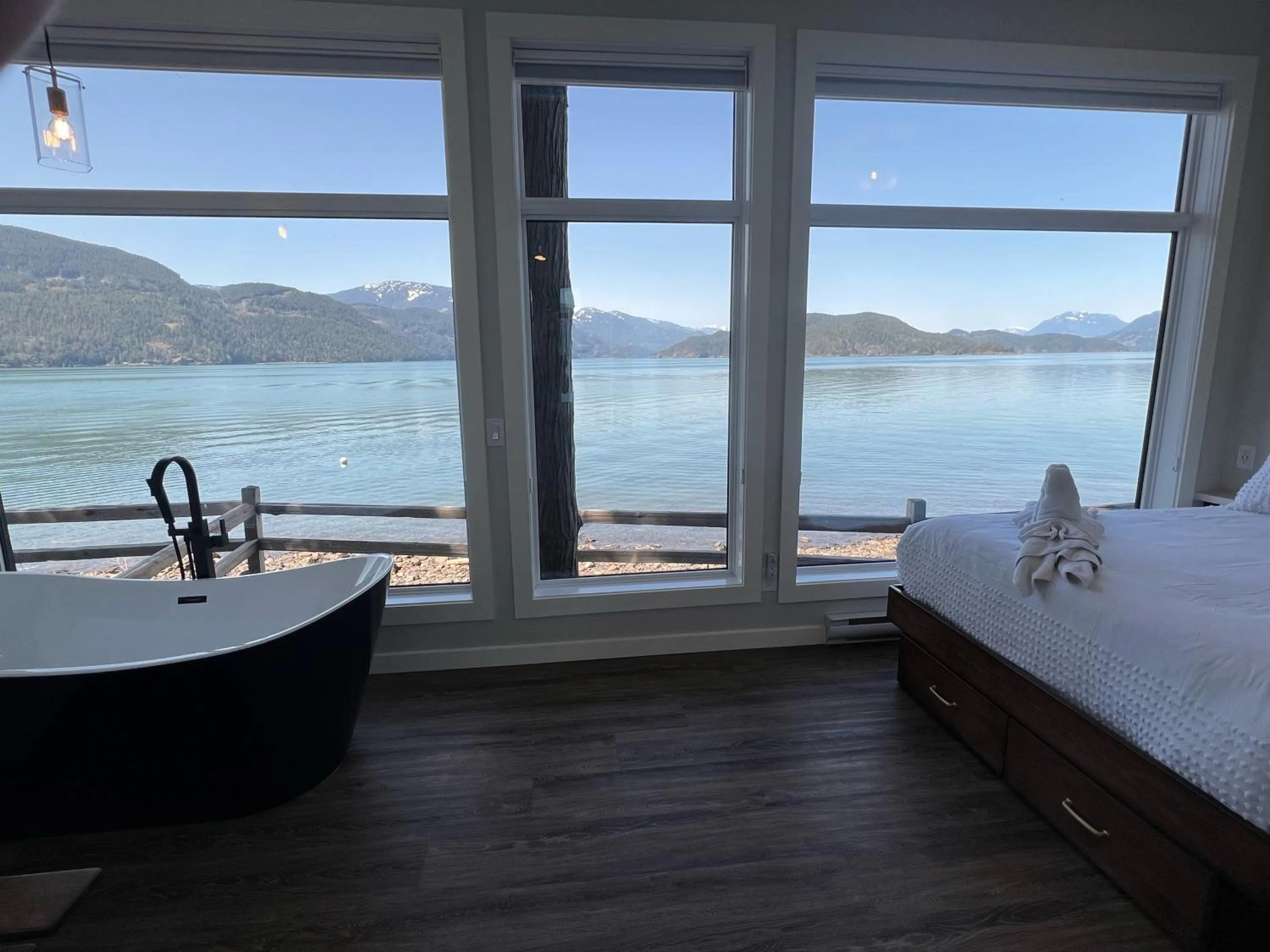 Bed in The Lodge on Harrison Lake