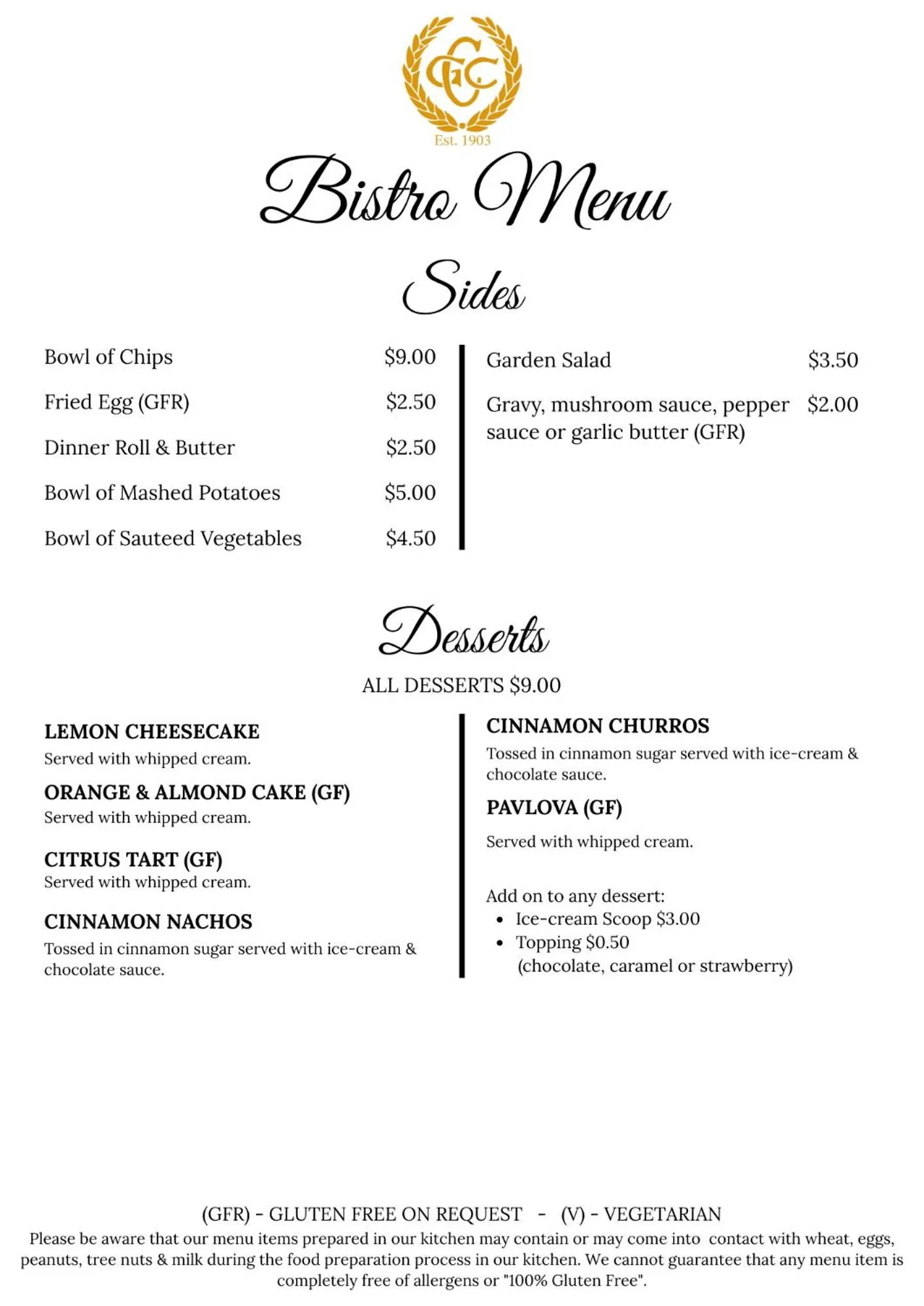 Restaurant/places to eat in Corowa Golf Club Motel