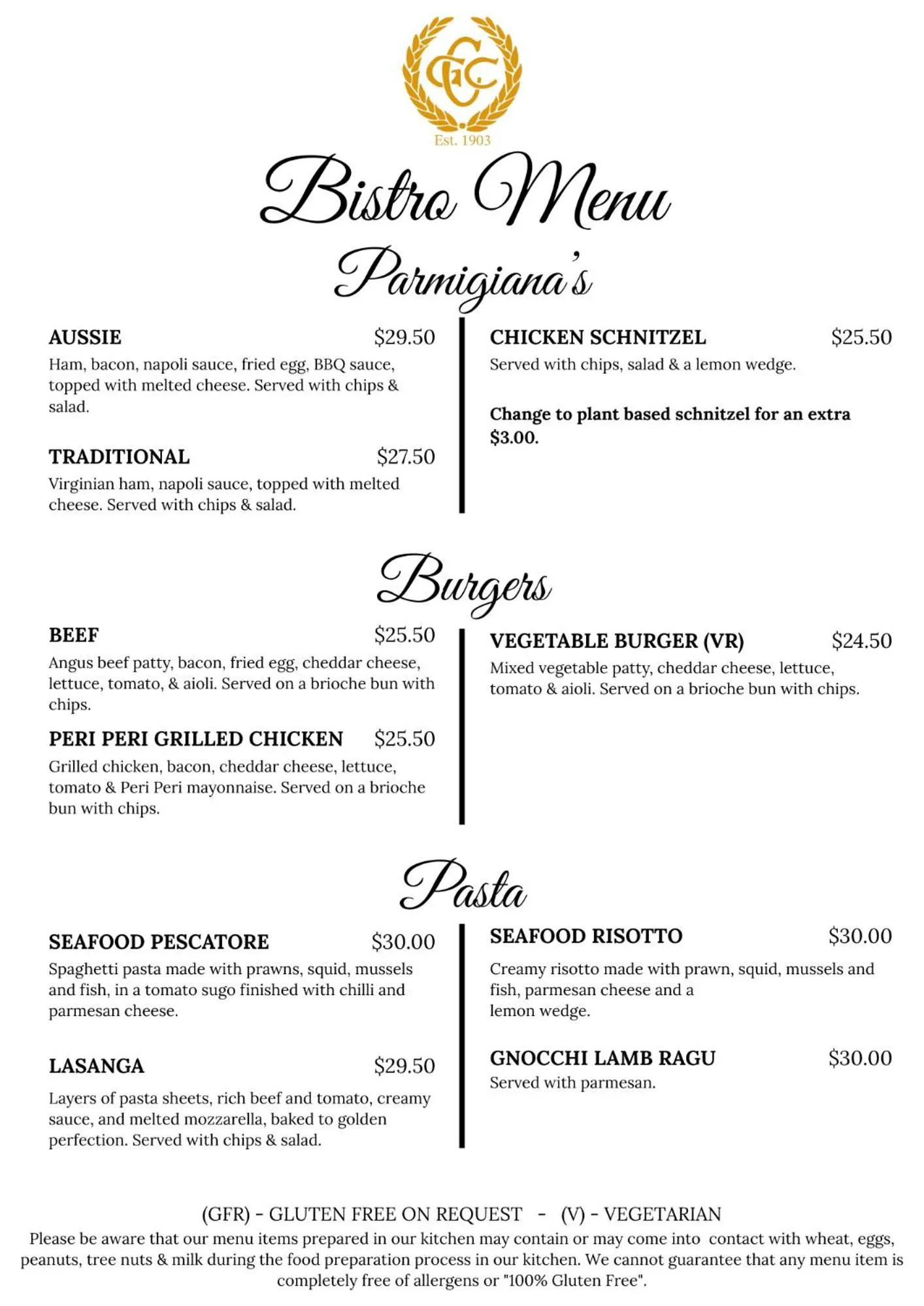 Restaurant/places to eat in Corowa Golf Club Motel