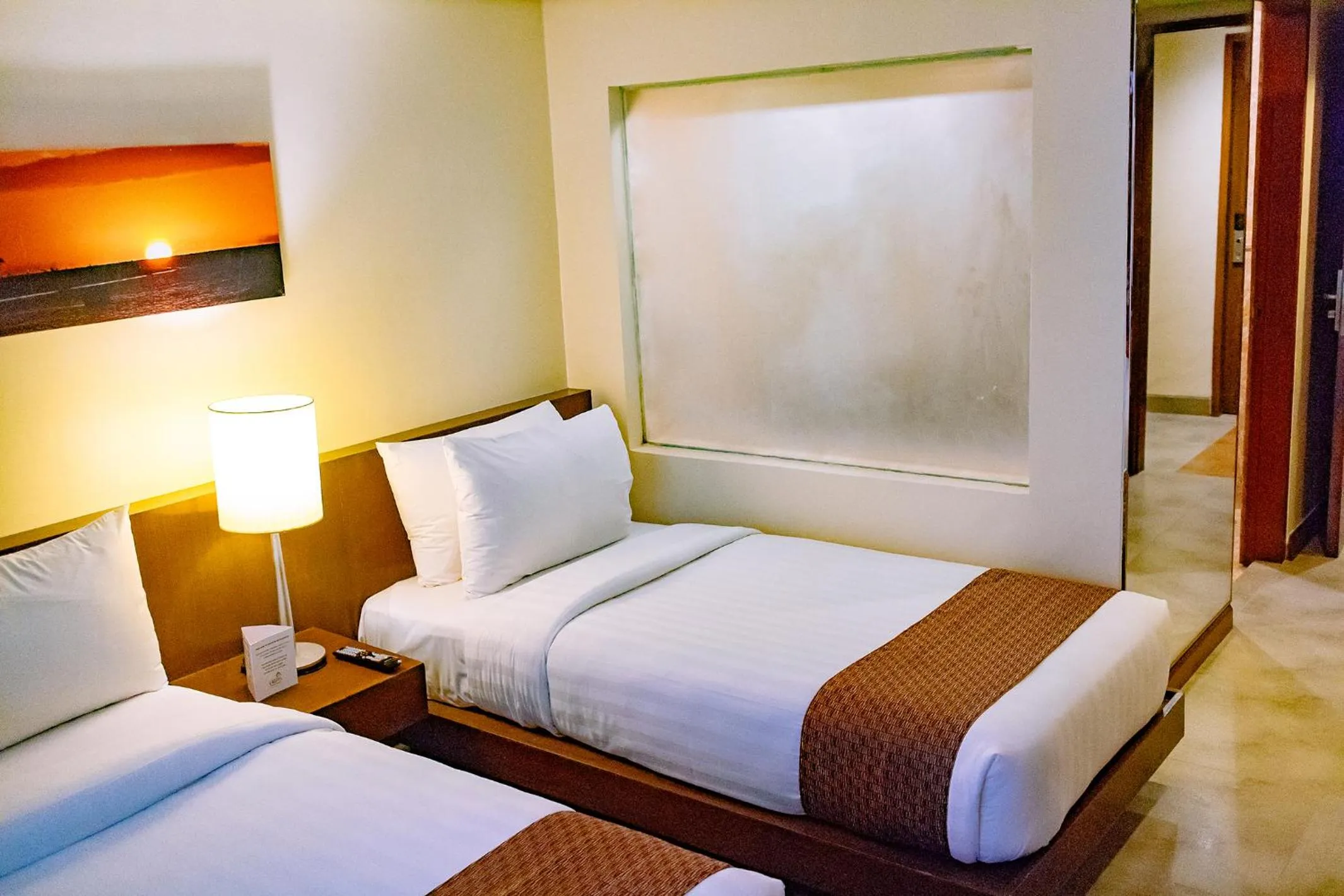 Bathroom, Bed in Crown Regency Beach Resort