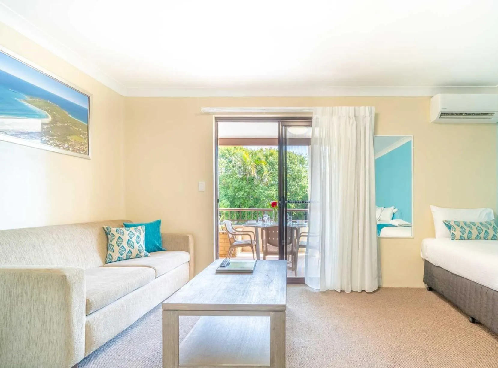 Bed in Byron Bayside Central Studio Apartments