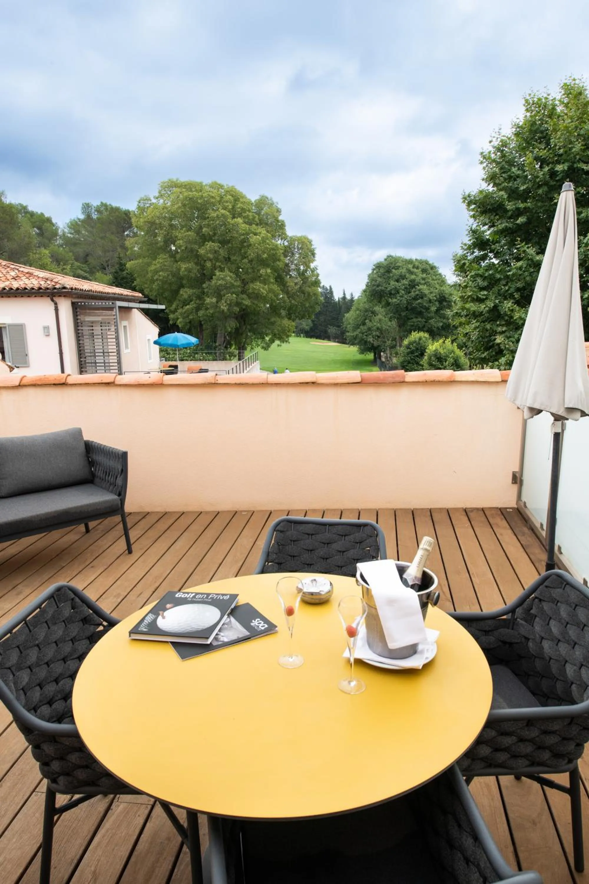 Balcony/Terrace in Hôtel Golf & Spa Château de la Bégude The Originals Collection