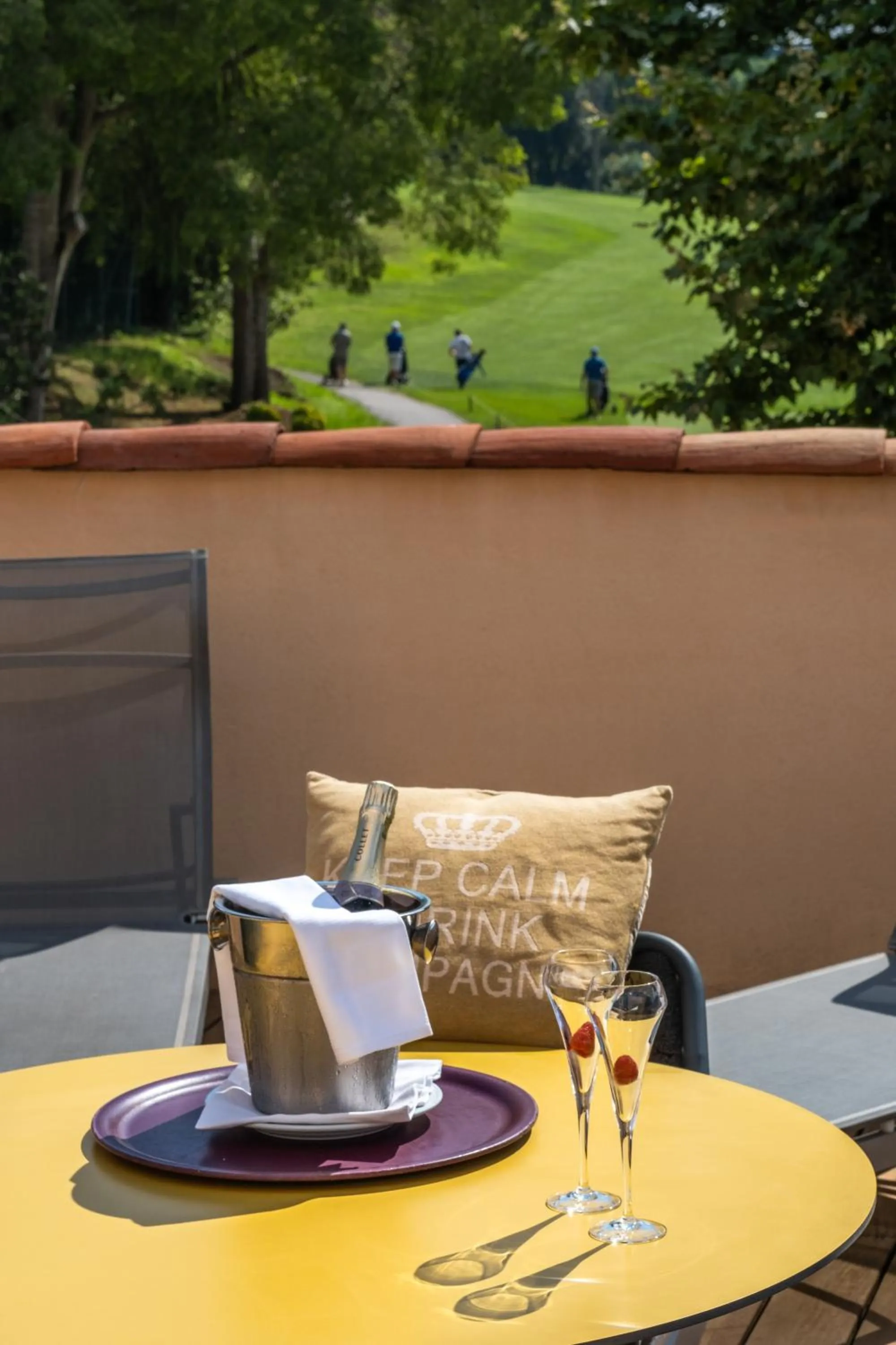 Balcony/Terrace in Hôtel Golf & Spa Château de la Bégude The Originals Collection