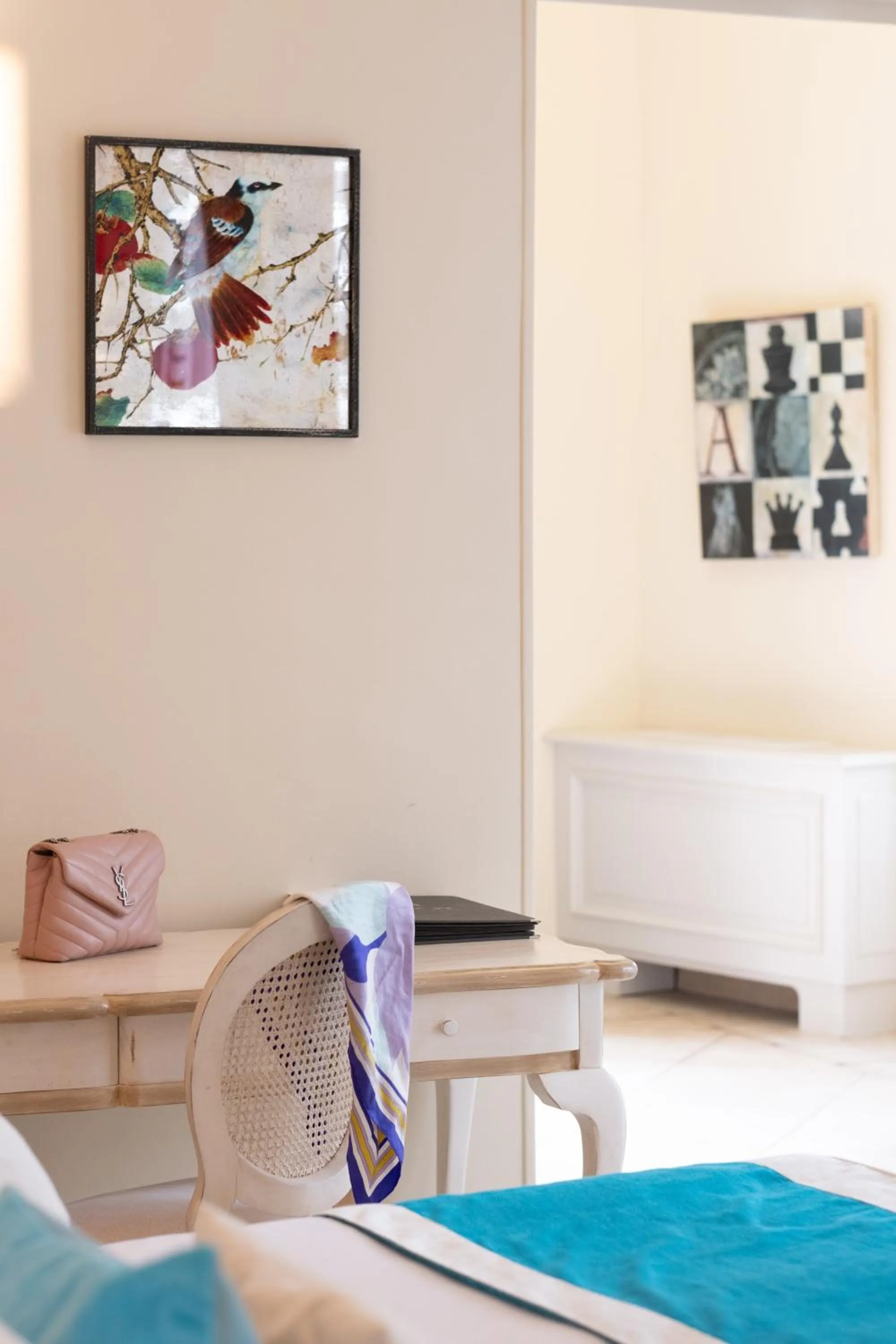 Decorative detail, Bed in Hôtel Golf & Spa Château de la Bégude The Originals Collection