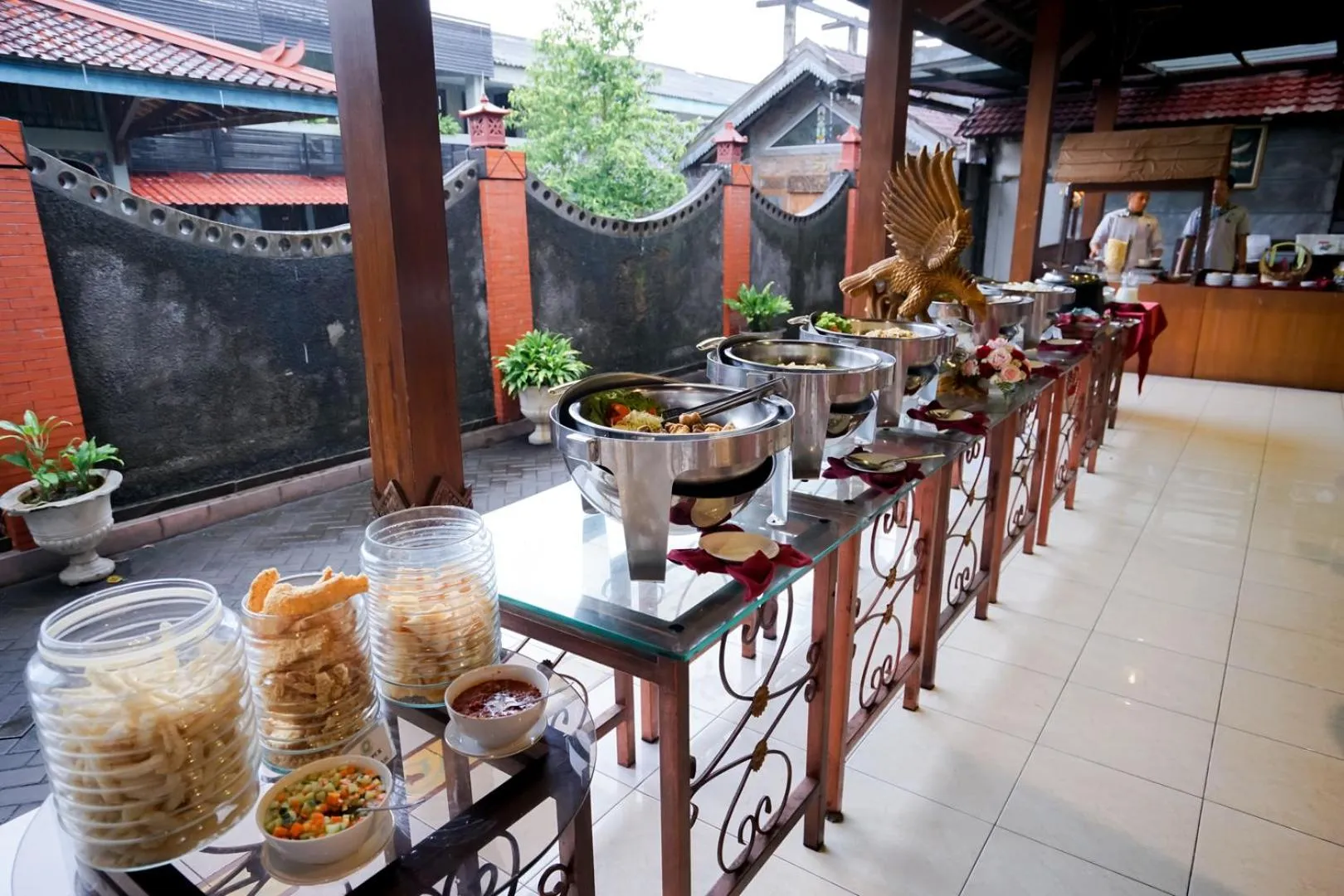 Buffet breakfast in Cakra Kusuma Hotel