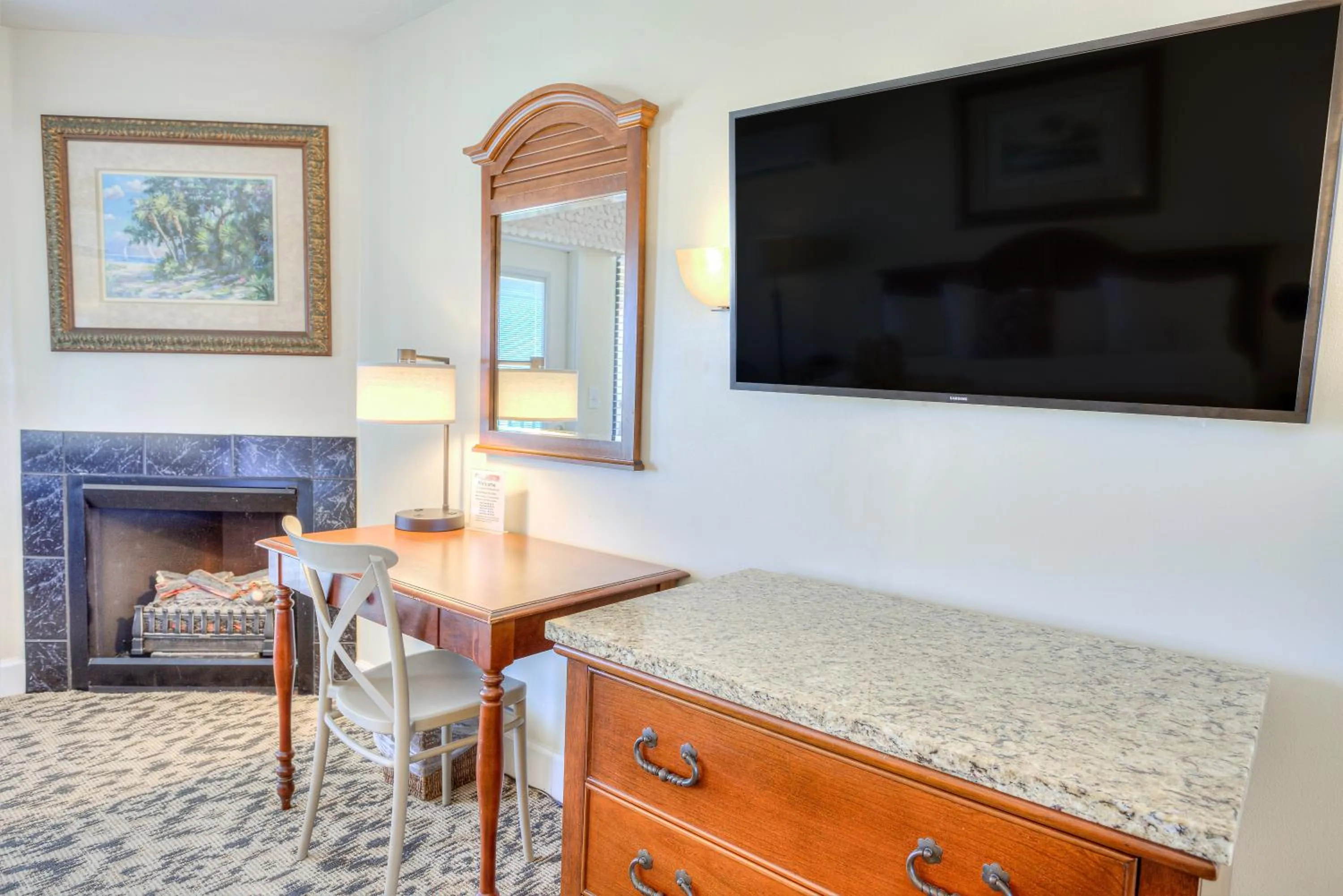 fireplace in La Fiesta Ocean Inn & Suites