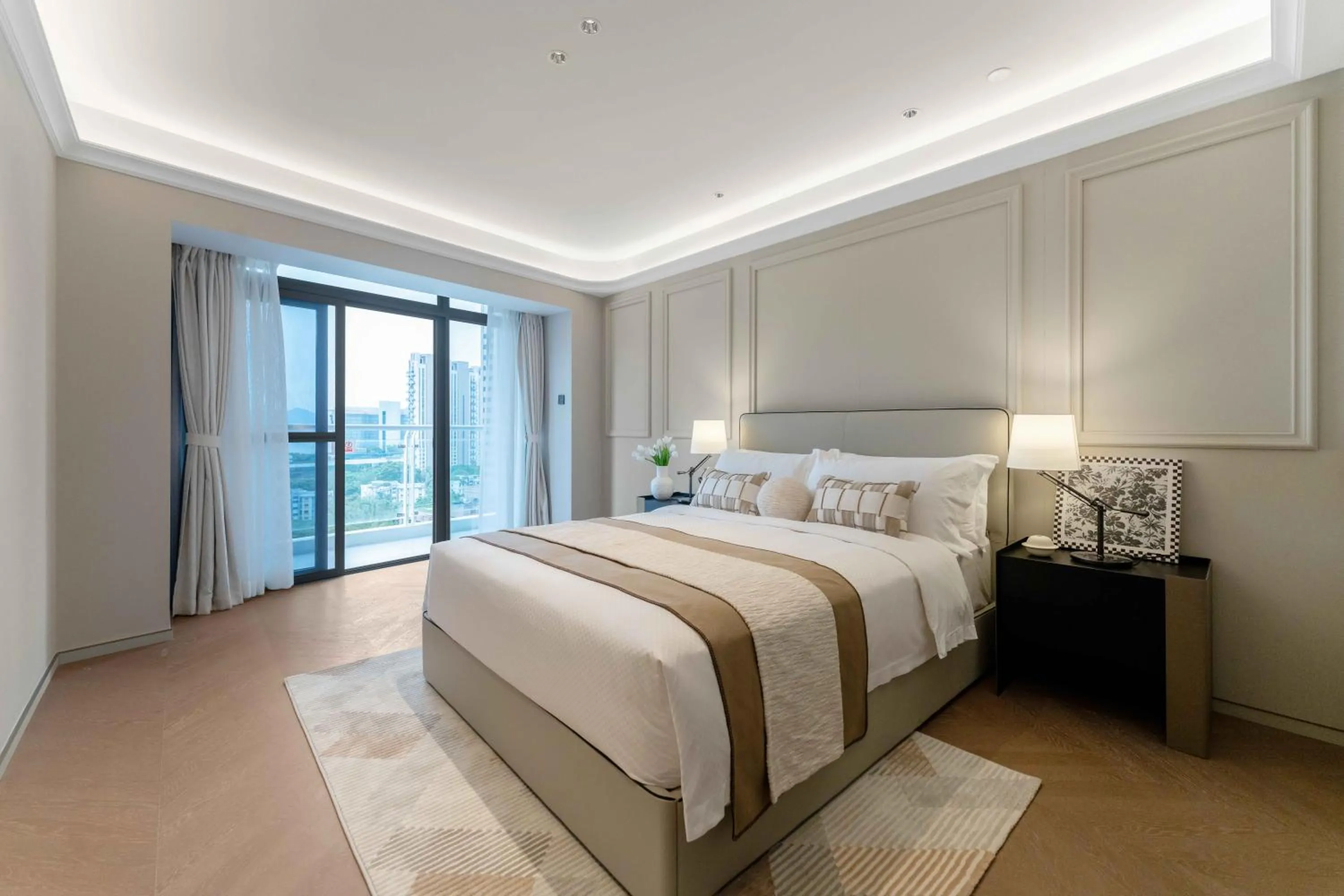 Bedroom, Bed in CM+ Service Apartment Shenzhen Taige