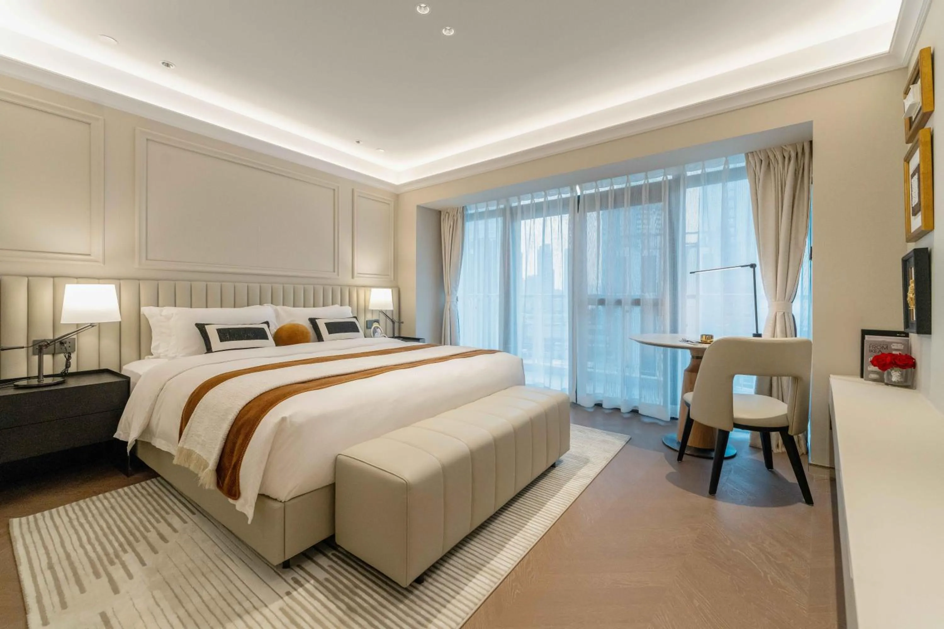 Photo of the whole room, Bed in CM+ Service Apartment Shenzhen Taige