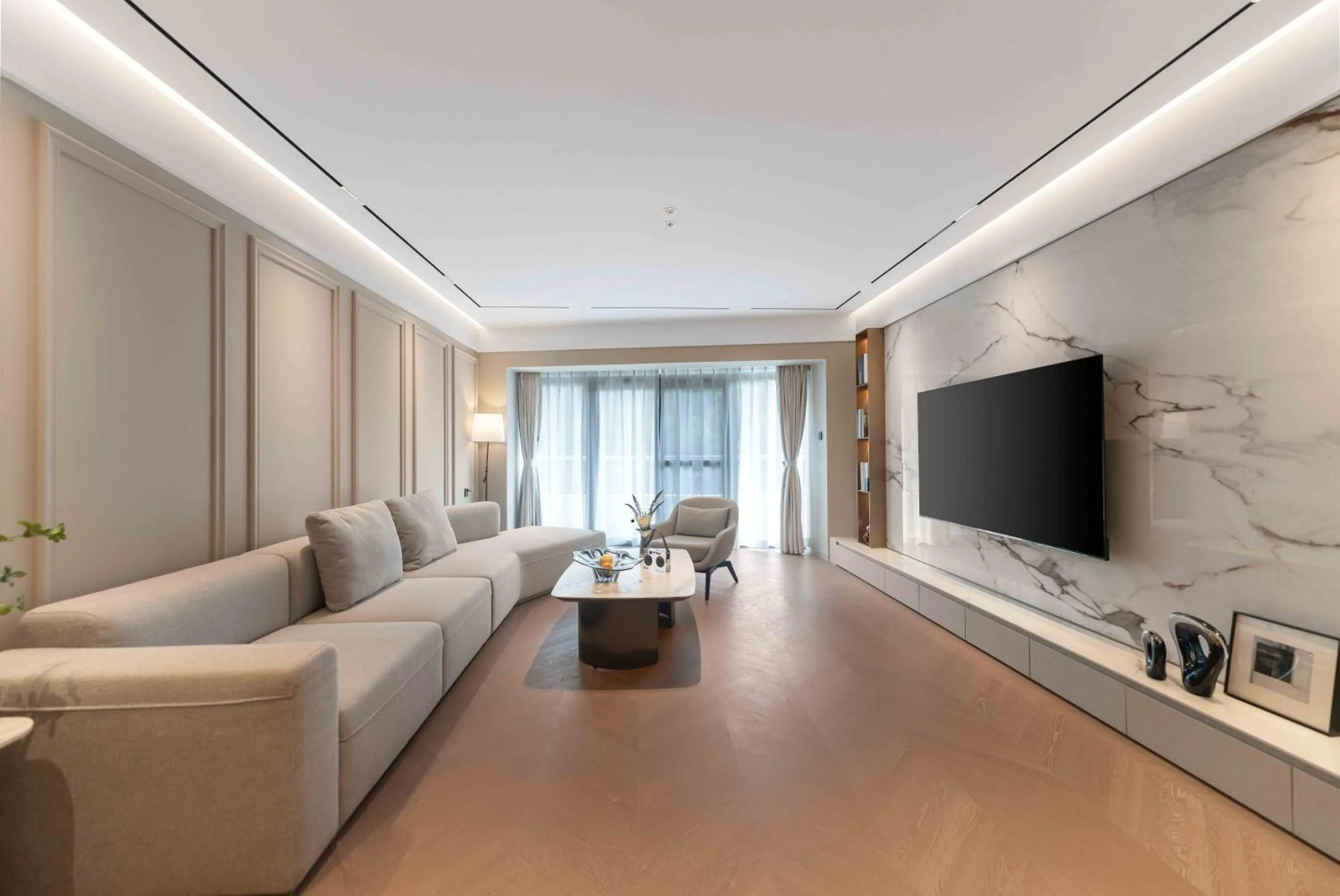 Living room in CM+ Service Apartment Shenzhen Taige