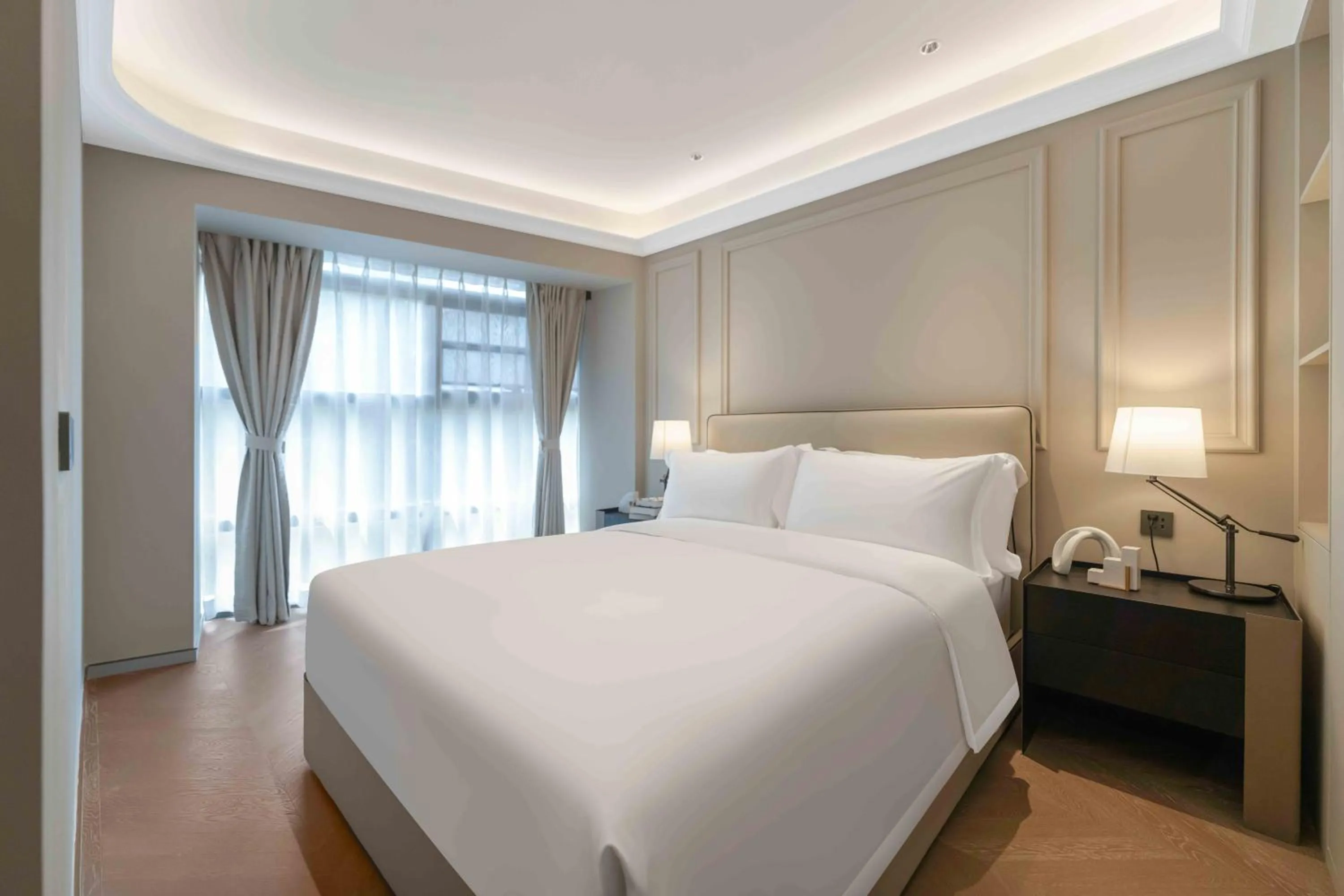 Bedroom, Bed in CM+ Service Apartment Shenzhen Taige