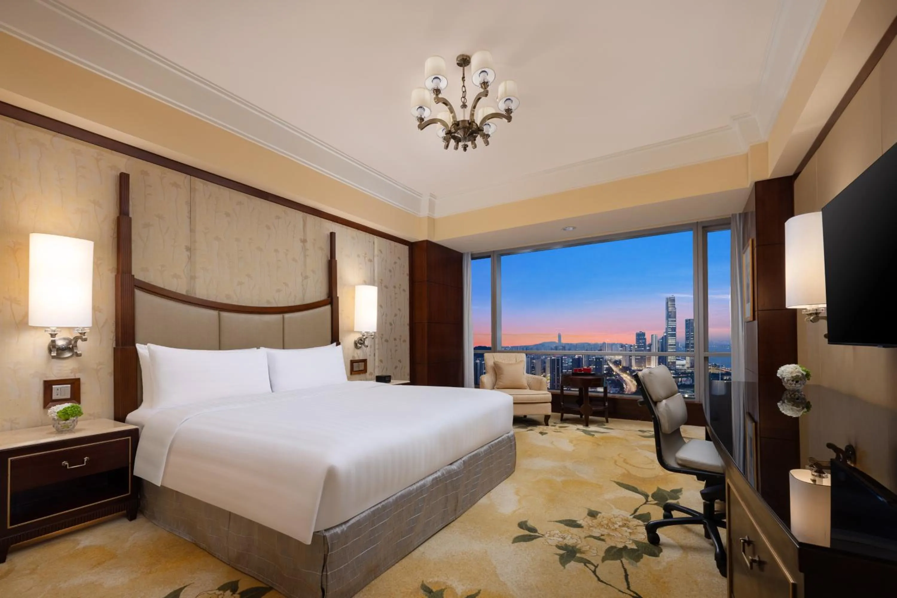 City view, Bed in Shangri-La Wenzhou