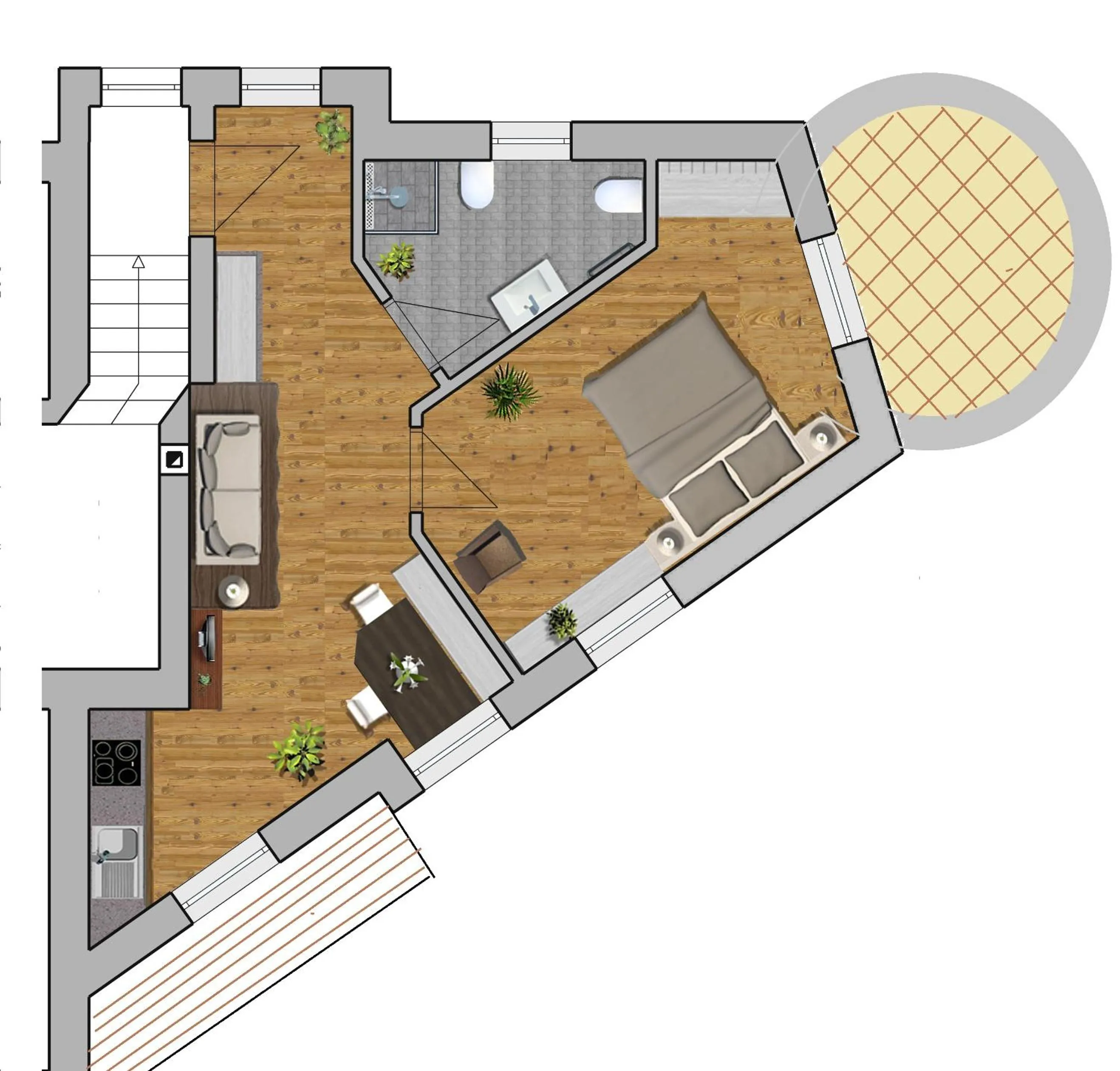 Floor plan in Garnì Piz da L'Ander