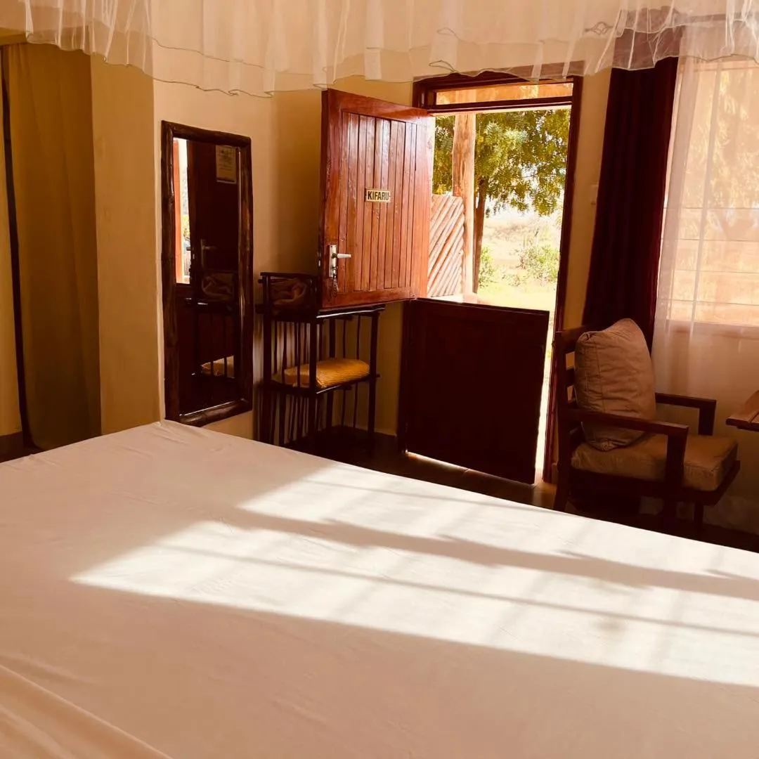 Bed in Lake Jipe Eco Lodge