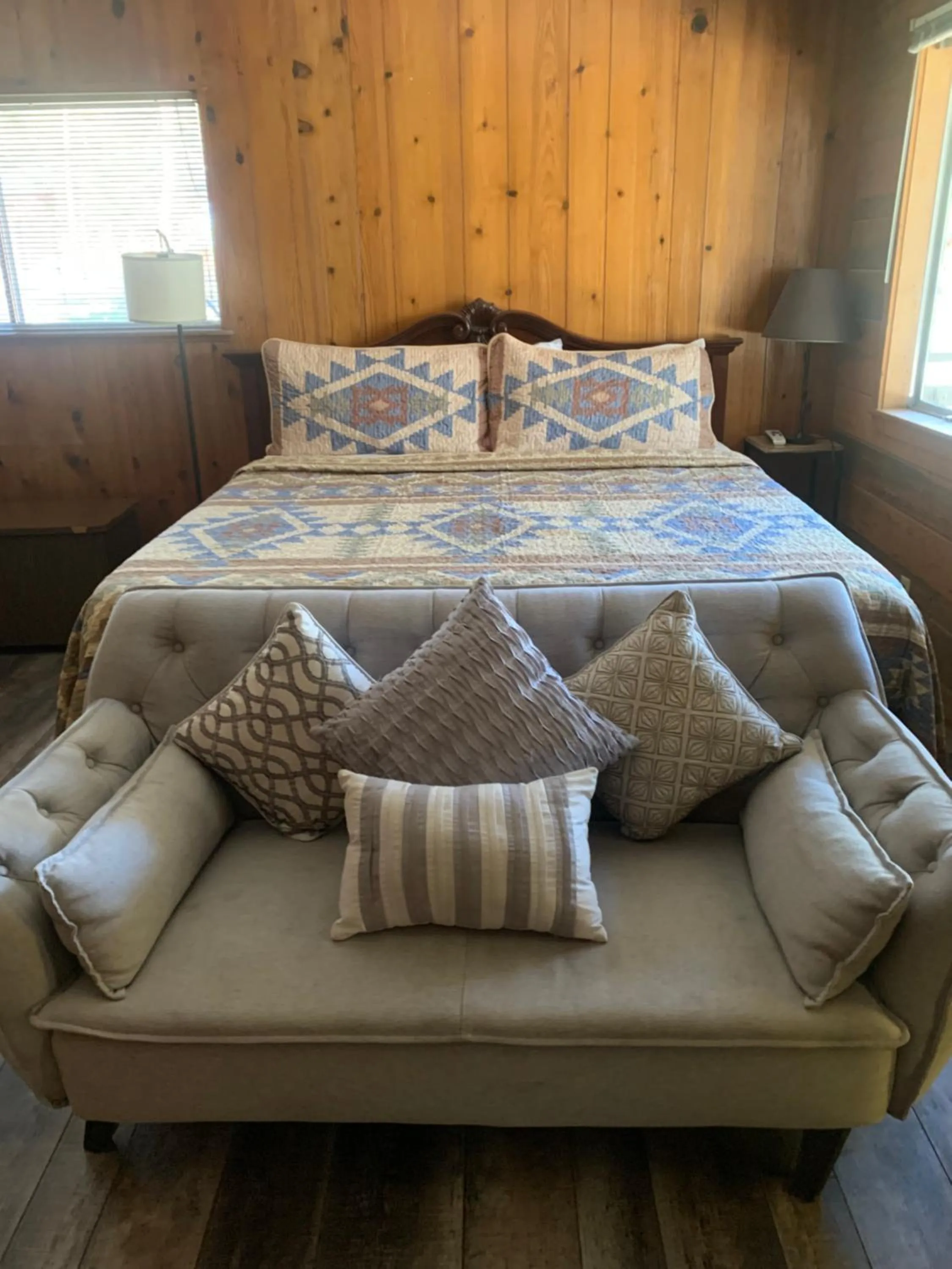 Bed in The Tamarack Lodge