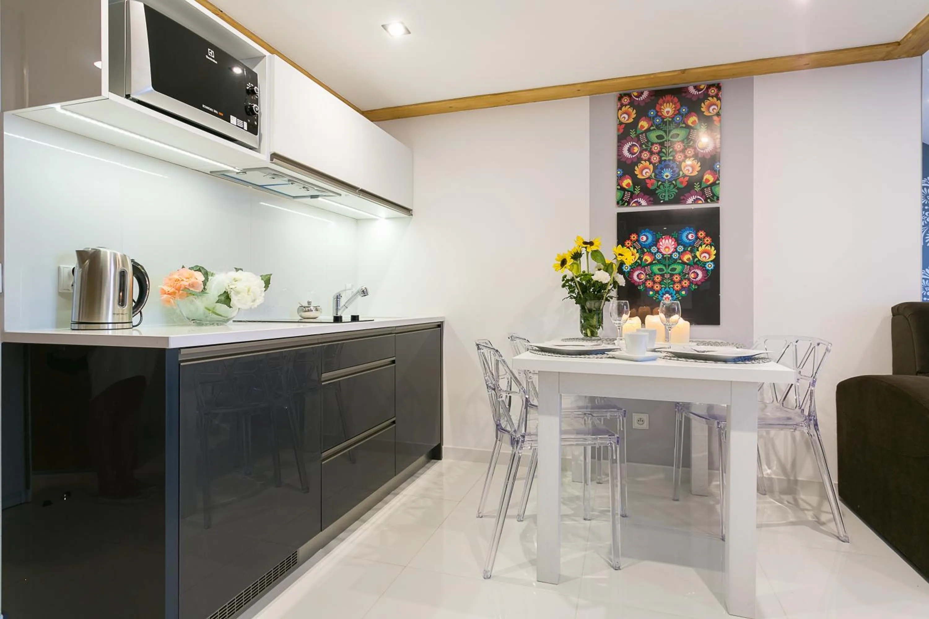 Kitchen or kitchenette in Giewont Krupówki SPA