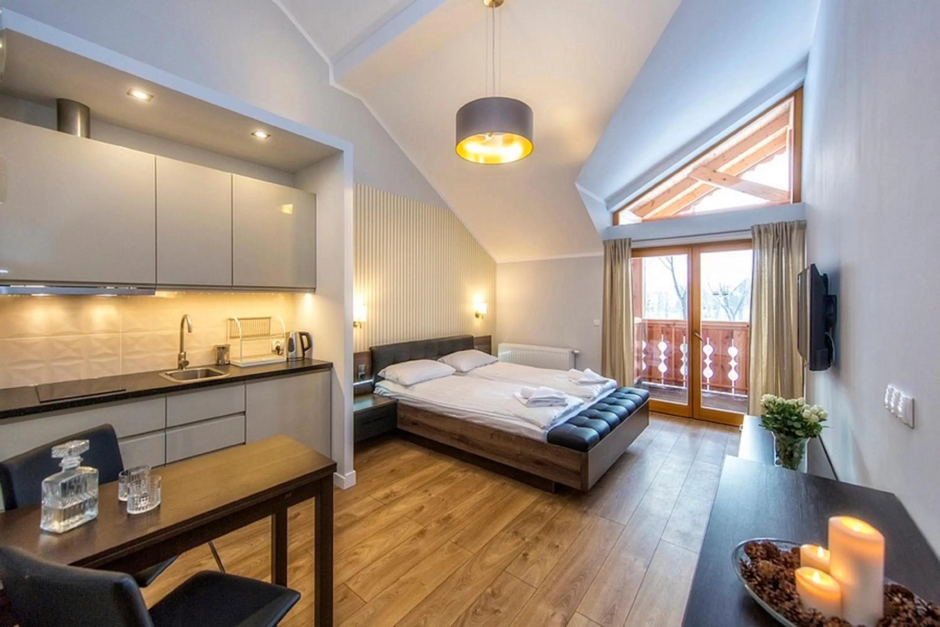 Living room, Bed in Giewont Krupówki SPA