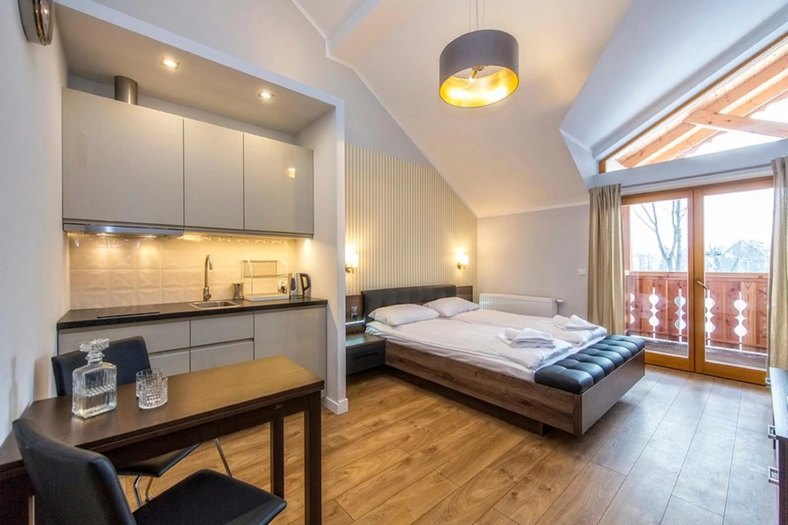 Living room, Bed in Giewont Krupówki SPA