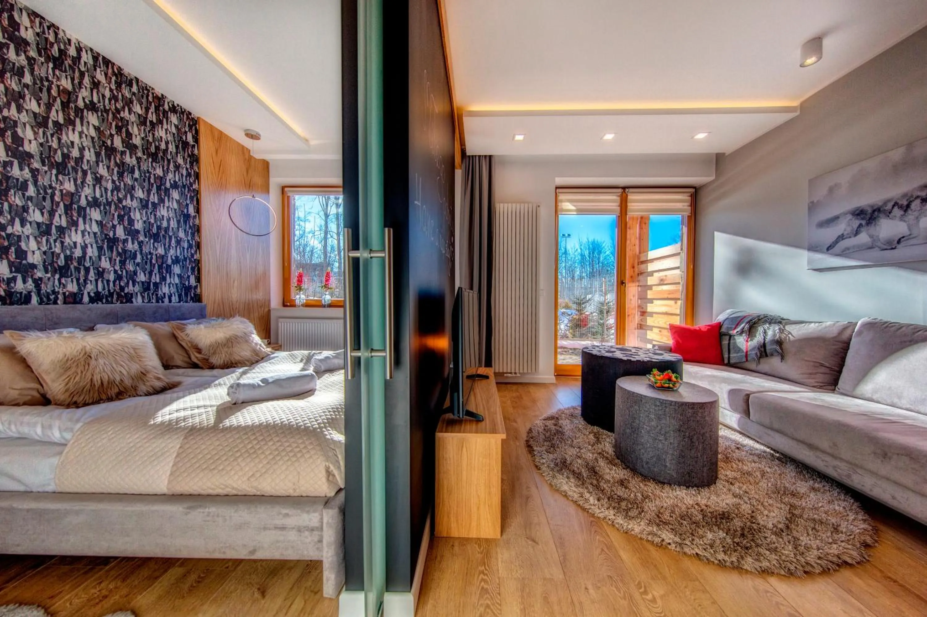 Living room, Bed in Giewont Krupówki SPA