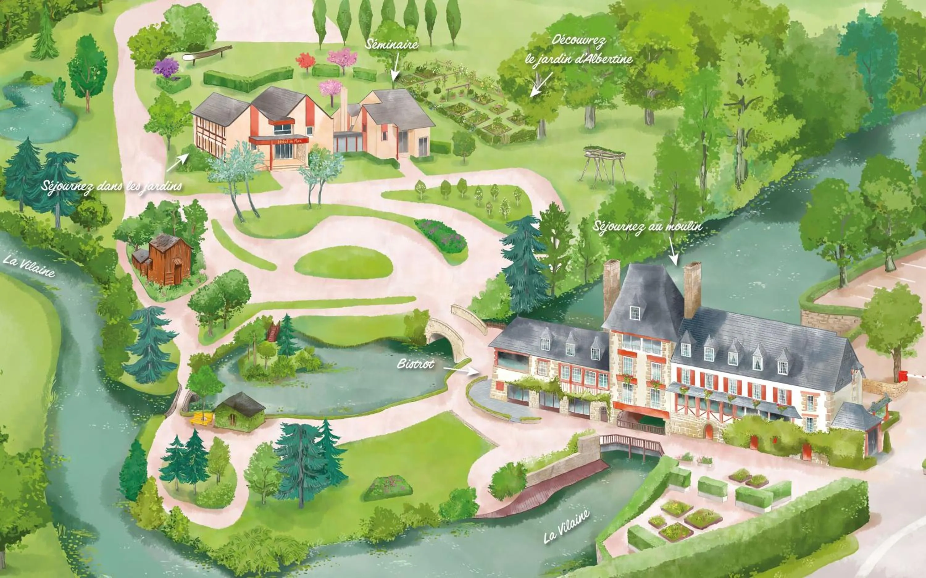 Bird's eye view in Hôtel Restaurant Ar Milin-Logis hôtels