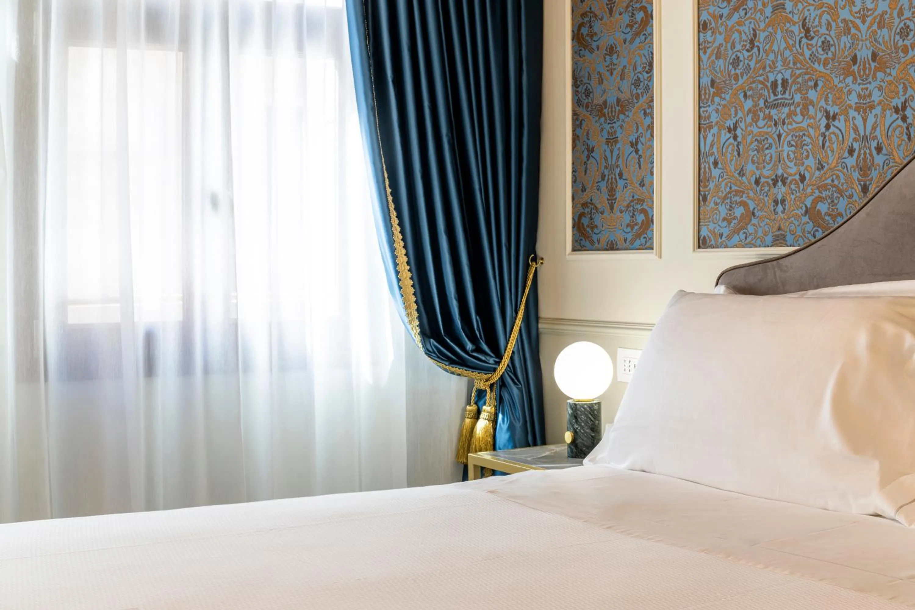 Decorative detail, Bed in Hotel Palazzina Sardi