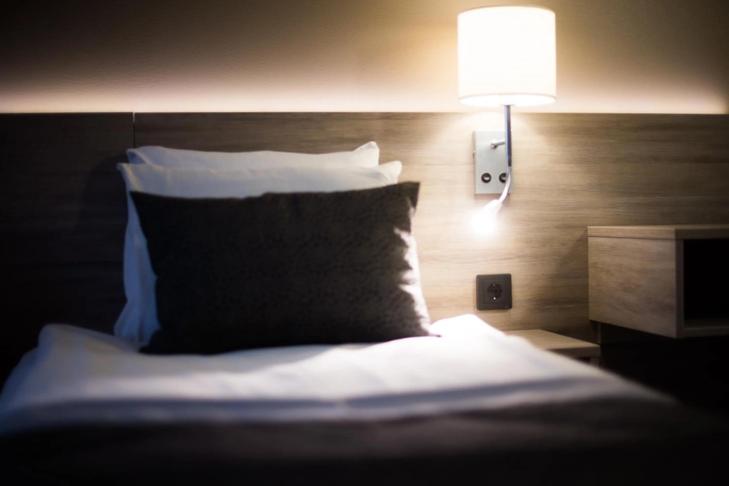 Bed in Hotel Pommern