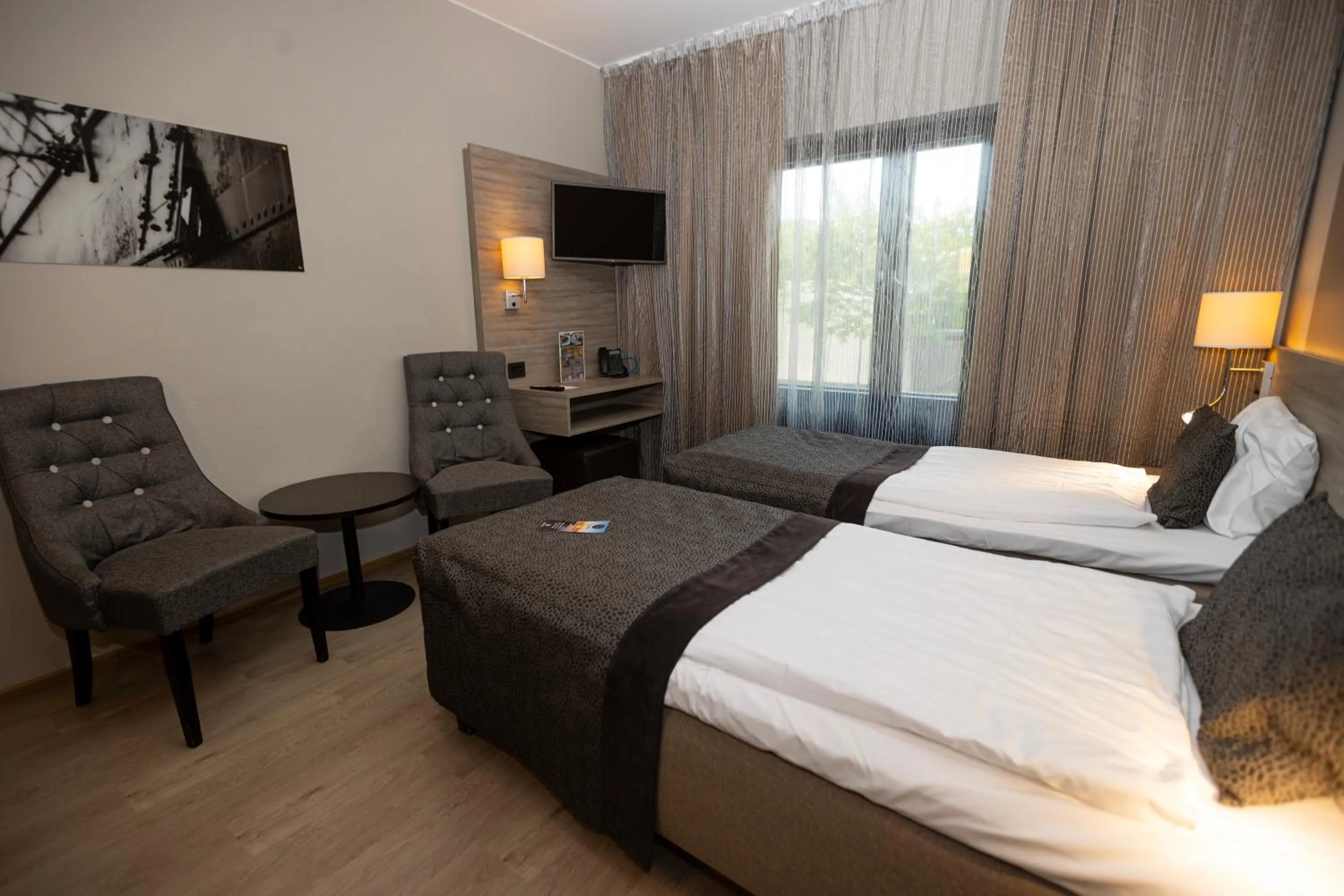 Bed in Hotel Pommern