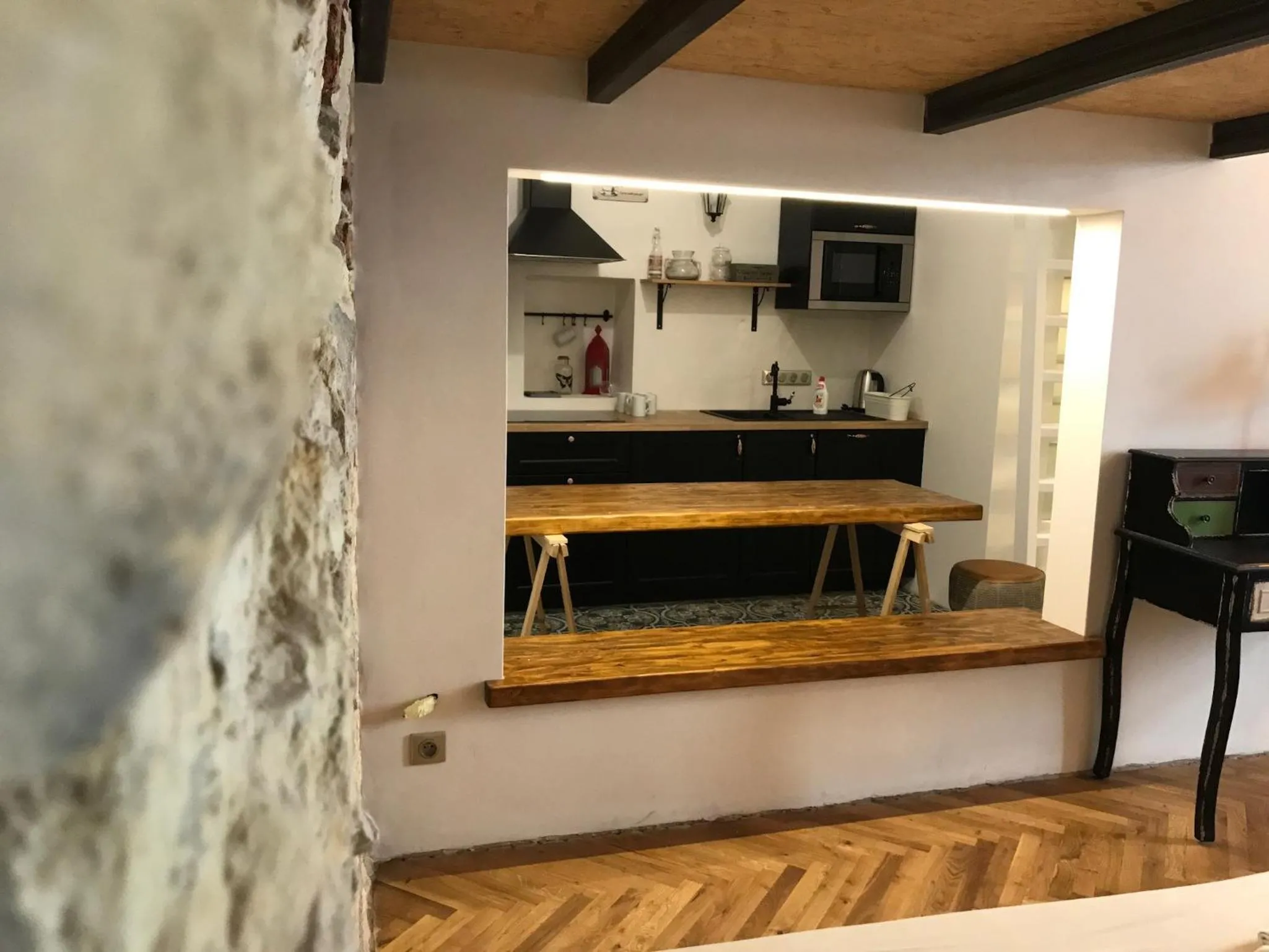 Kitchen or kitchenette in Pinkova Apartments