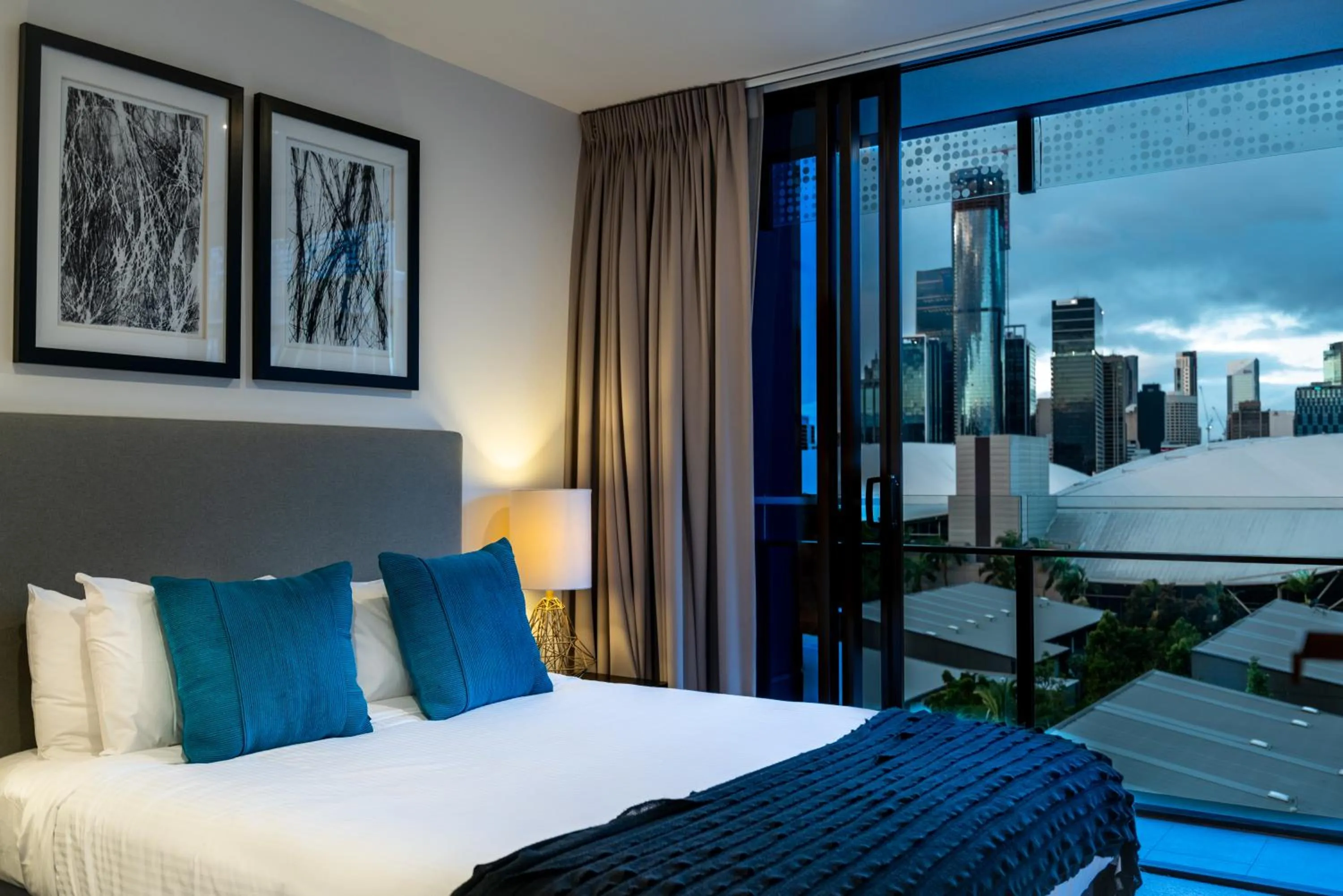 Bedroom, Bed in Opera Apartments South Brisbane