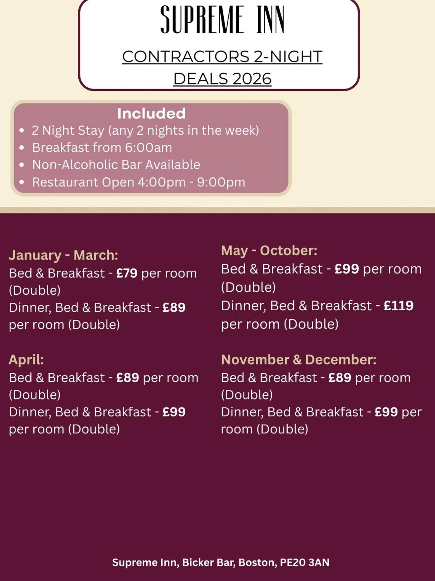 Logo/Certificate/Sign in Supreme Inn Boston