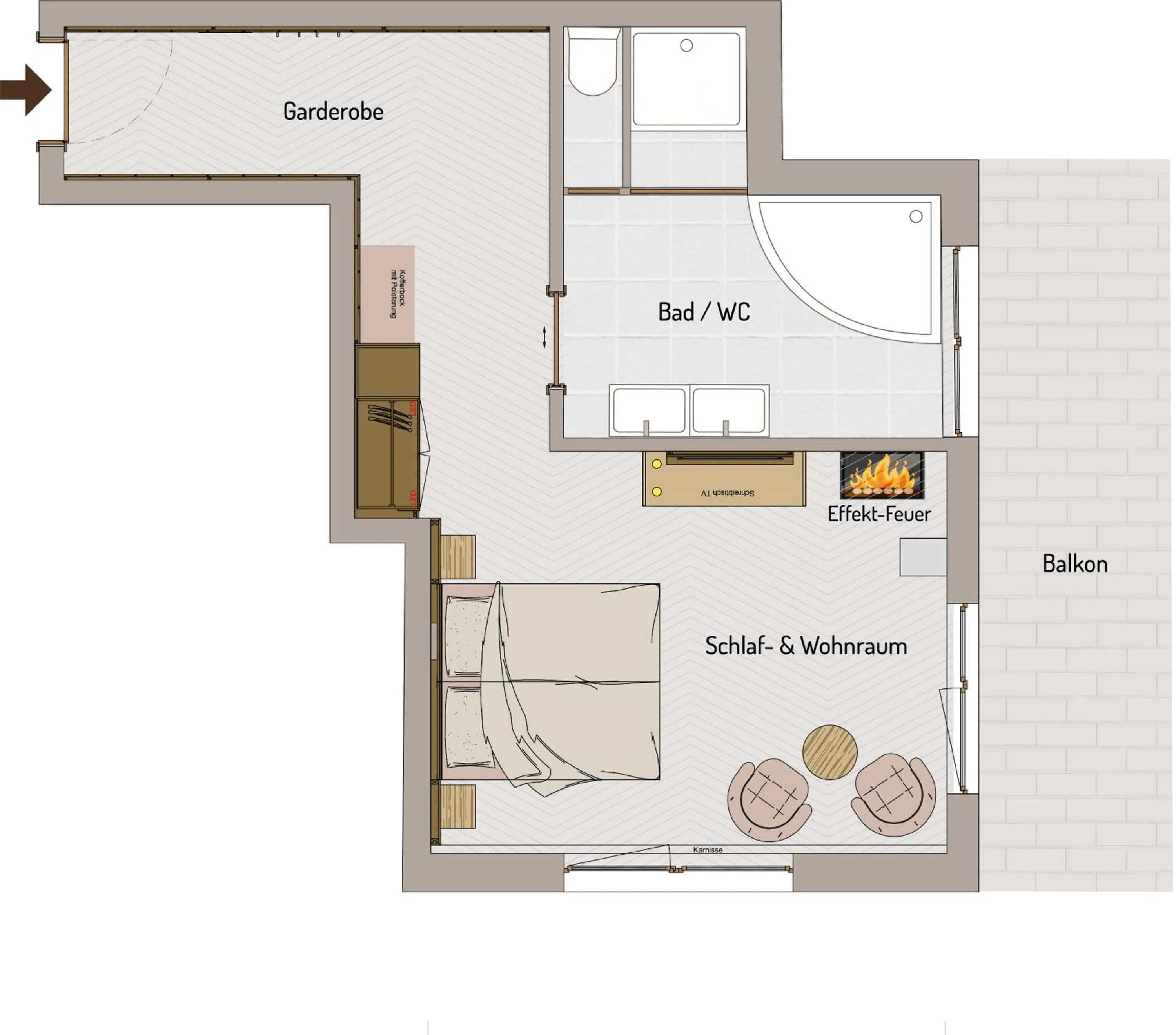 Floor plan in Hotel Gundolf