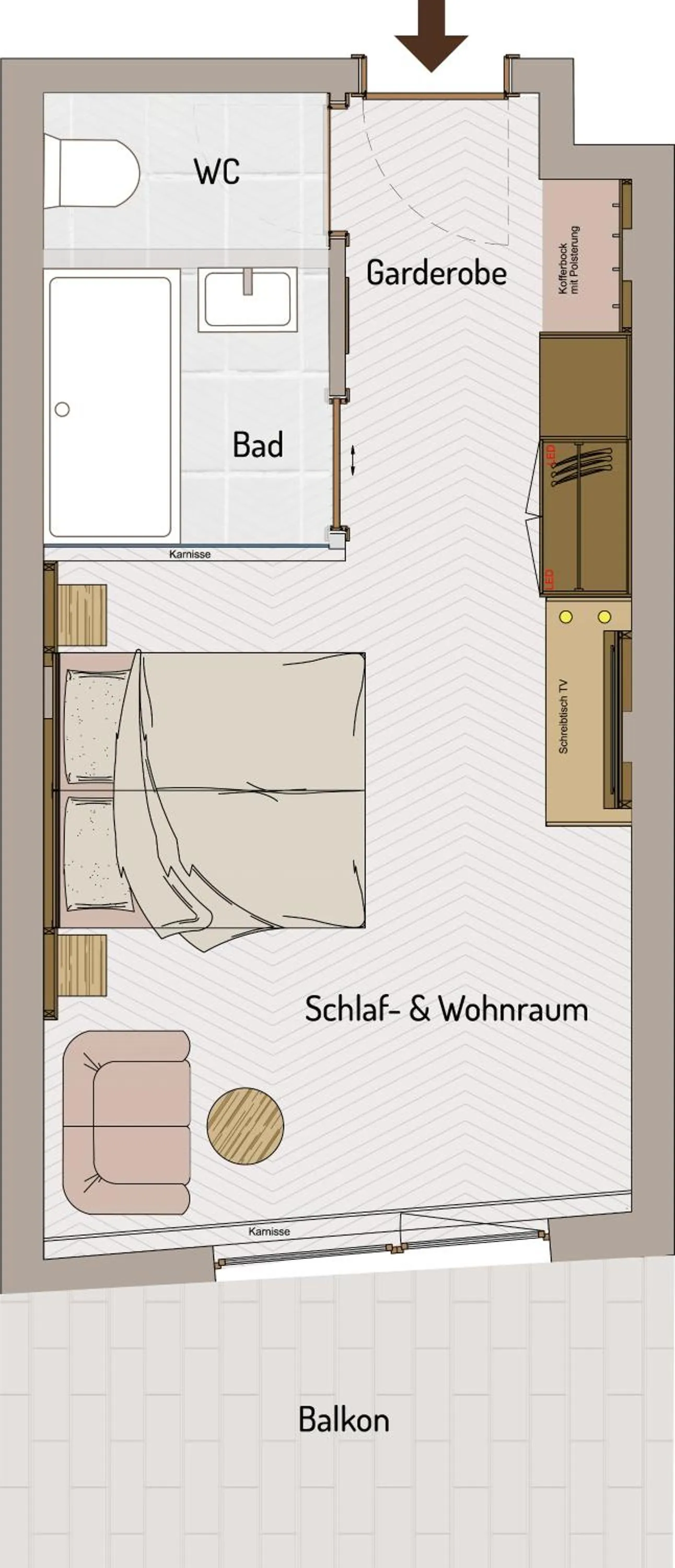 Floor plan in Hotel Gundolf