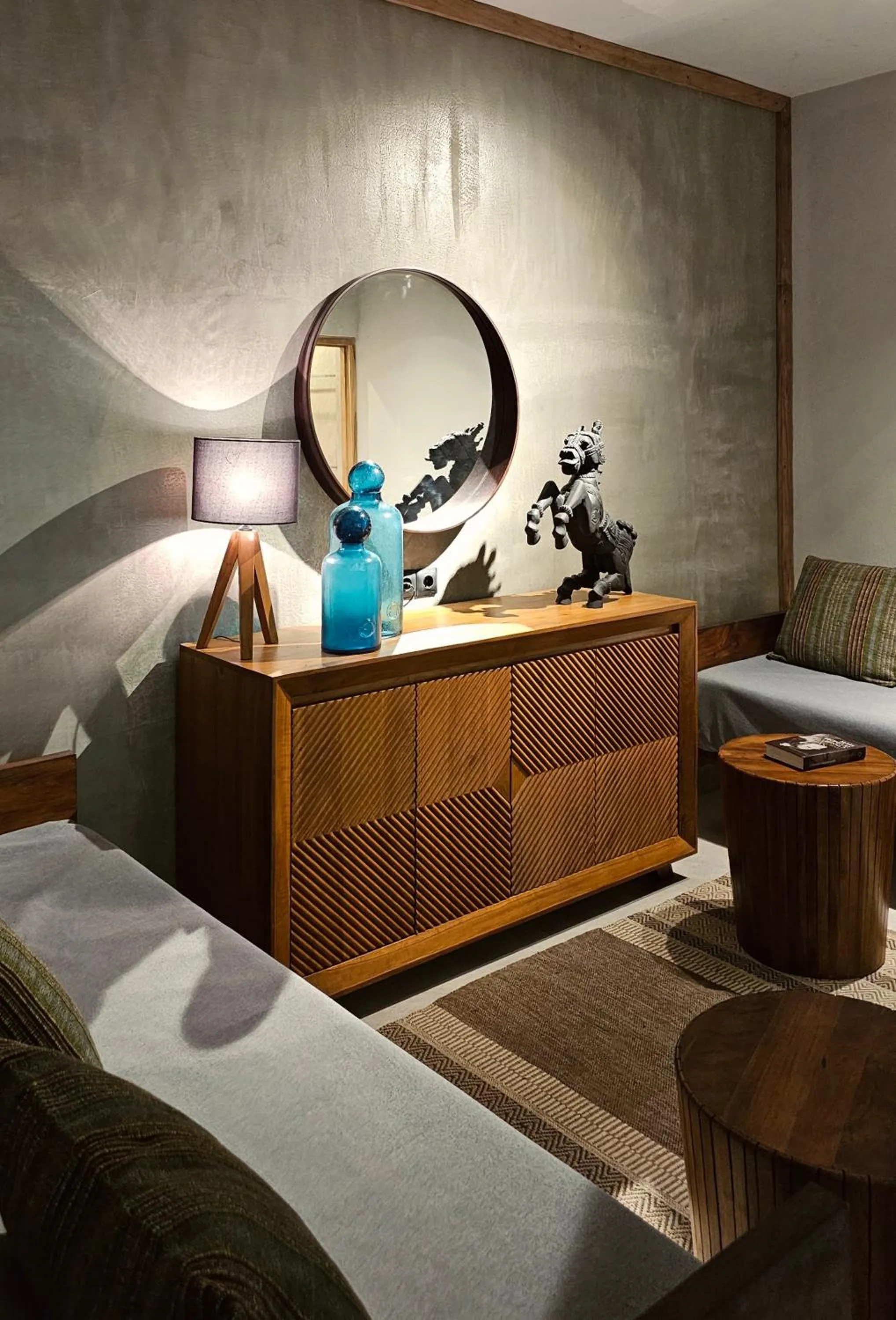 Living room, Bed in Lankavatara Ocean Retreat & Spa