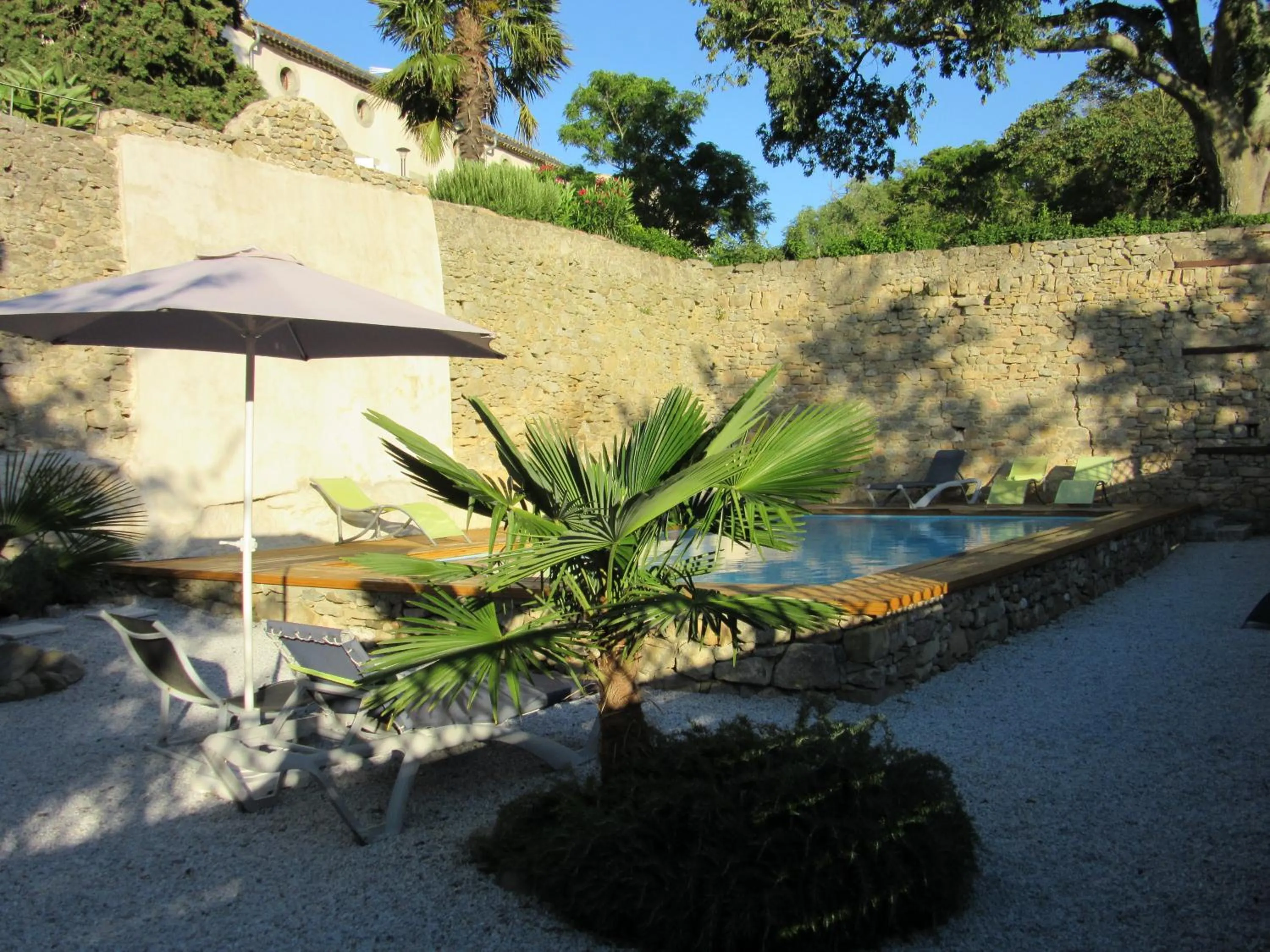 Pool view in Logis Hôtel Château De Palaja