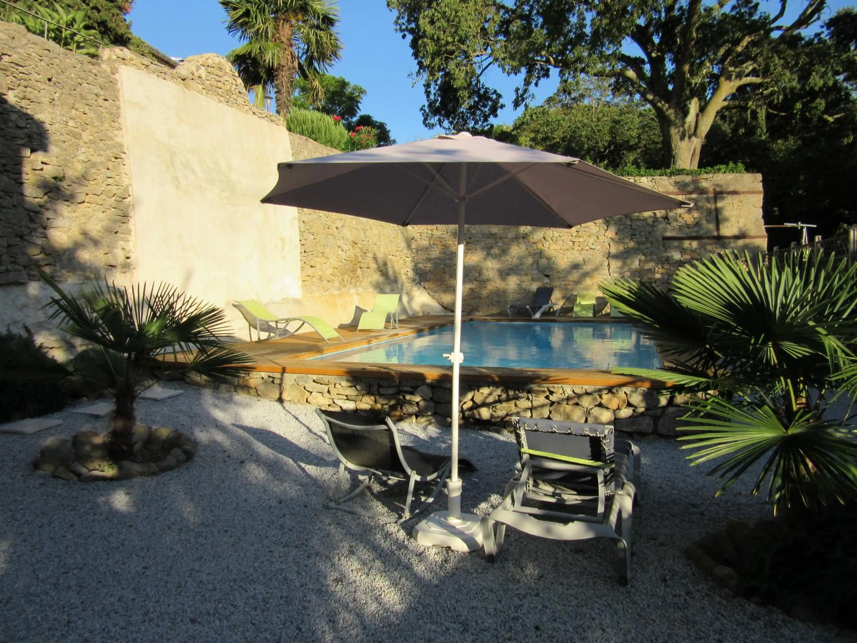 Pool view in Logis Hôtel Château De Palaja