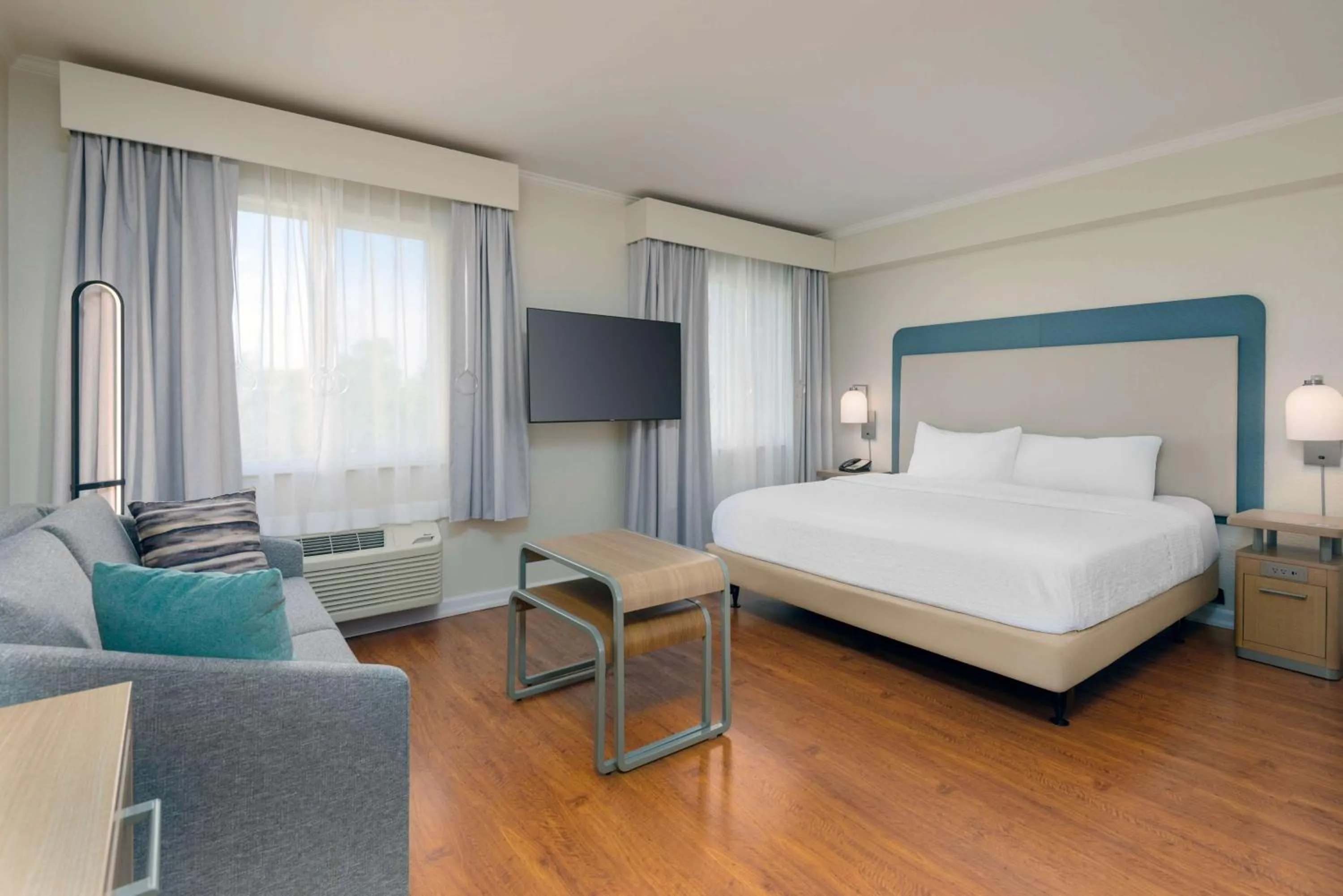 Living room, Bed in Homewood Suites by Hilton Bonita Springs, FL