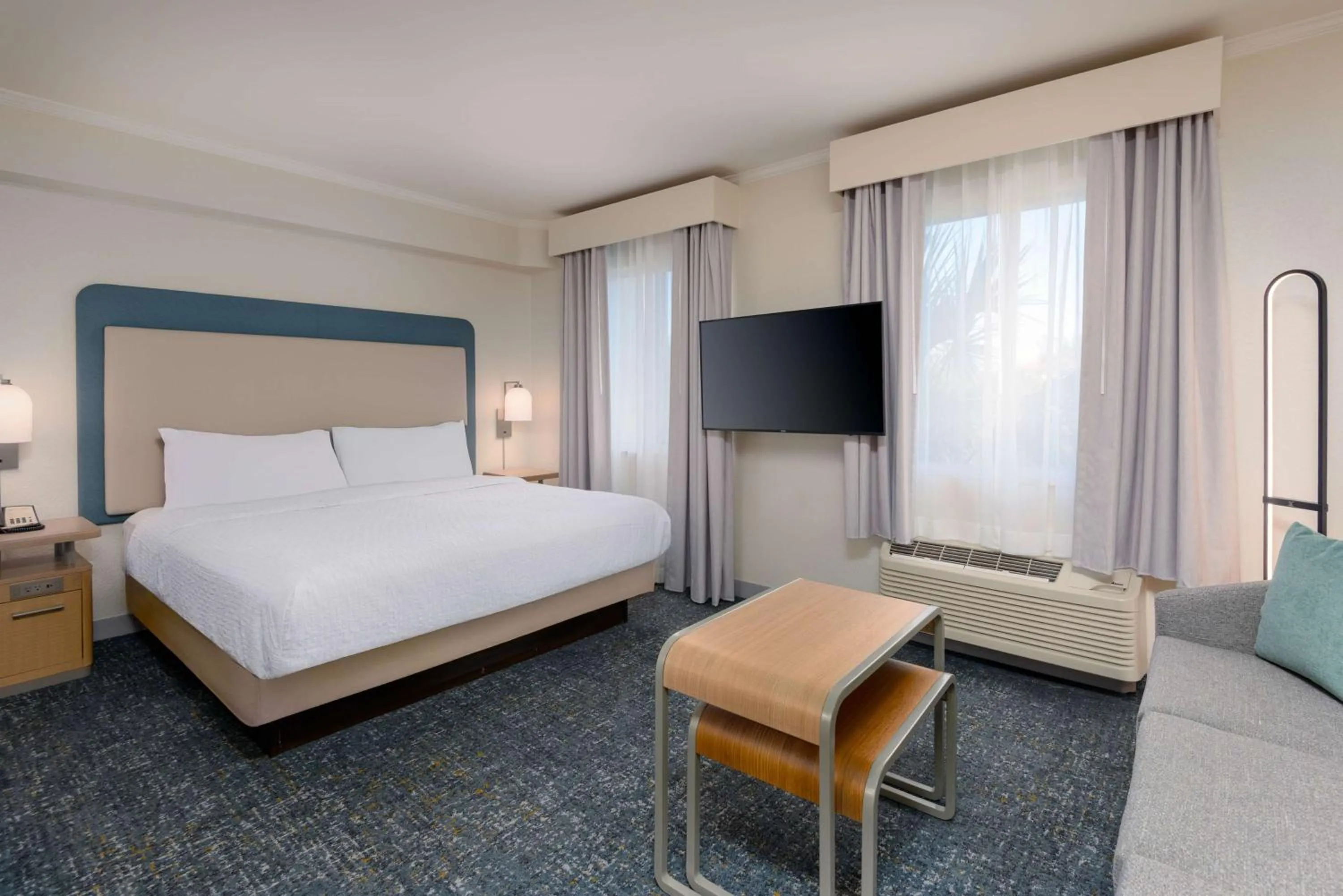 Living room, Bed in Homewood Suites by Hilton Bonita Springs, FL