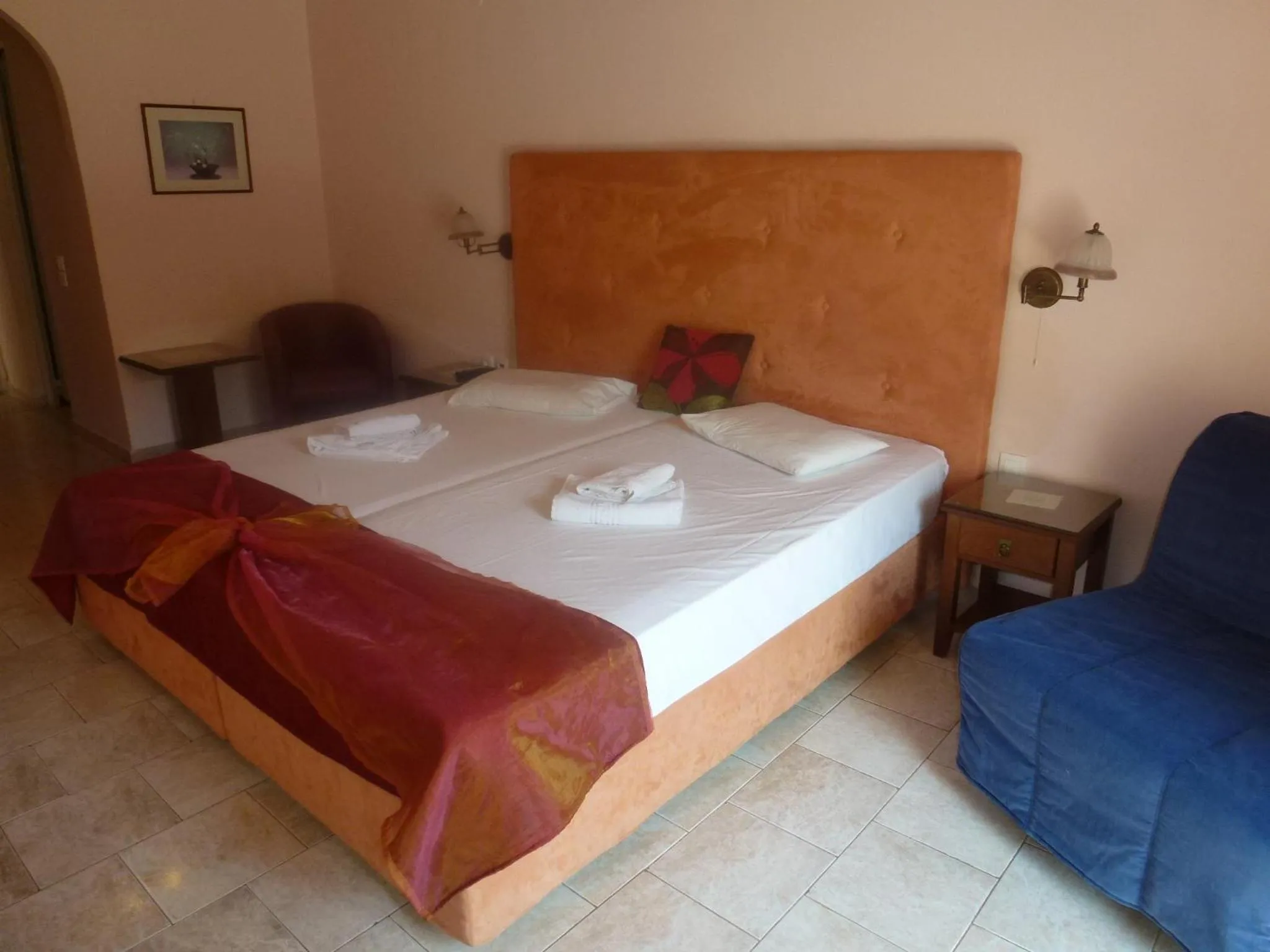 Photo of the whole room, Bed in Galini Studios