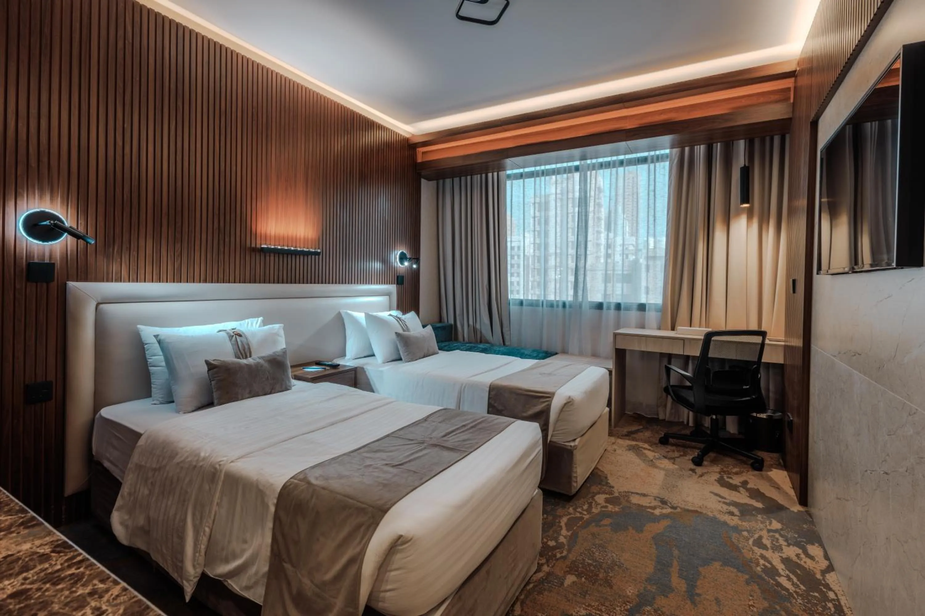 Bed in Kuwait Continental Hotel