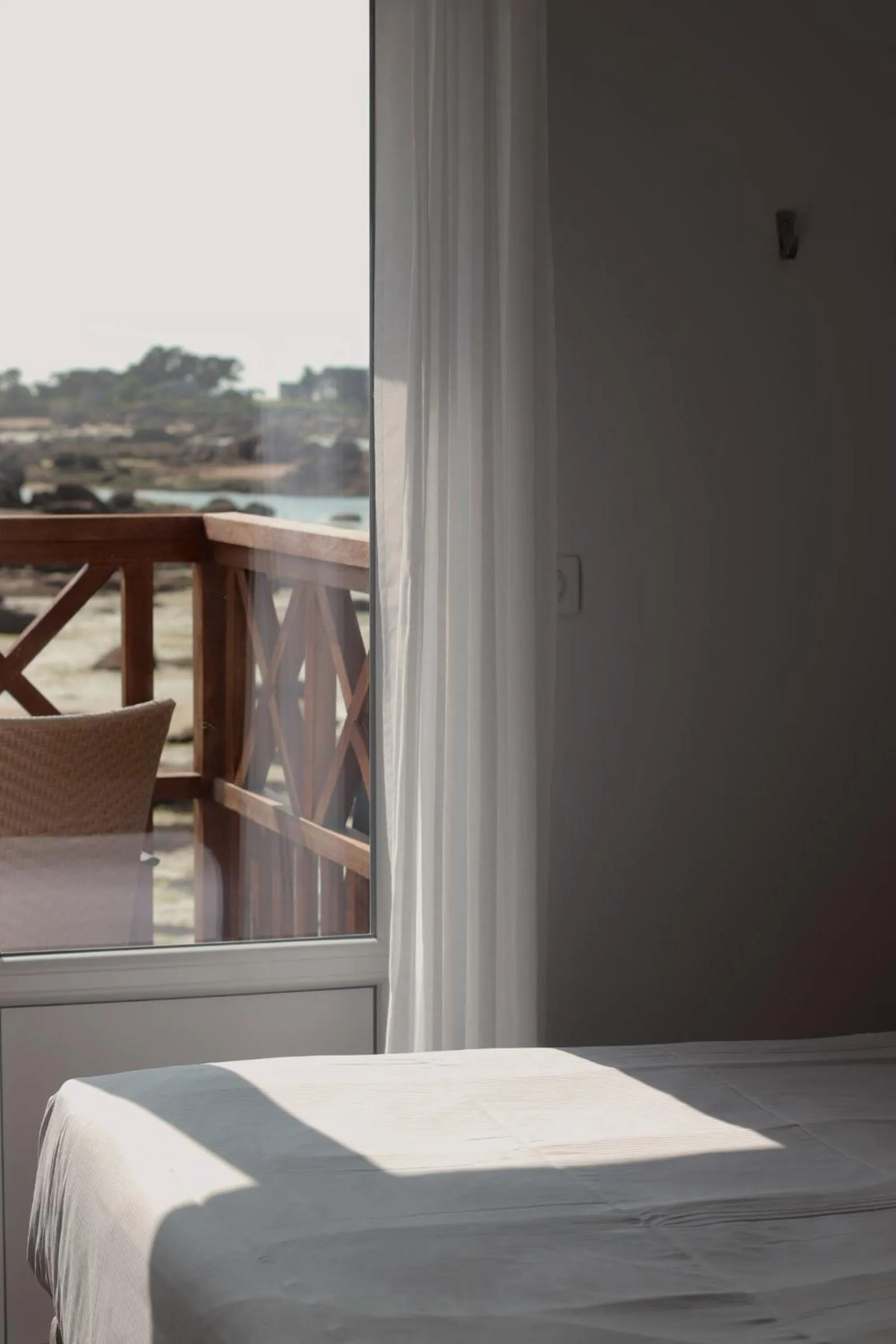 Bedroom, Bed in Logis Hôtel Saint Guirec Et De La Plage