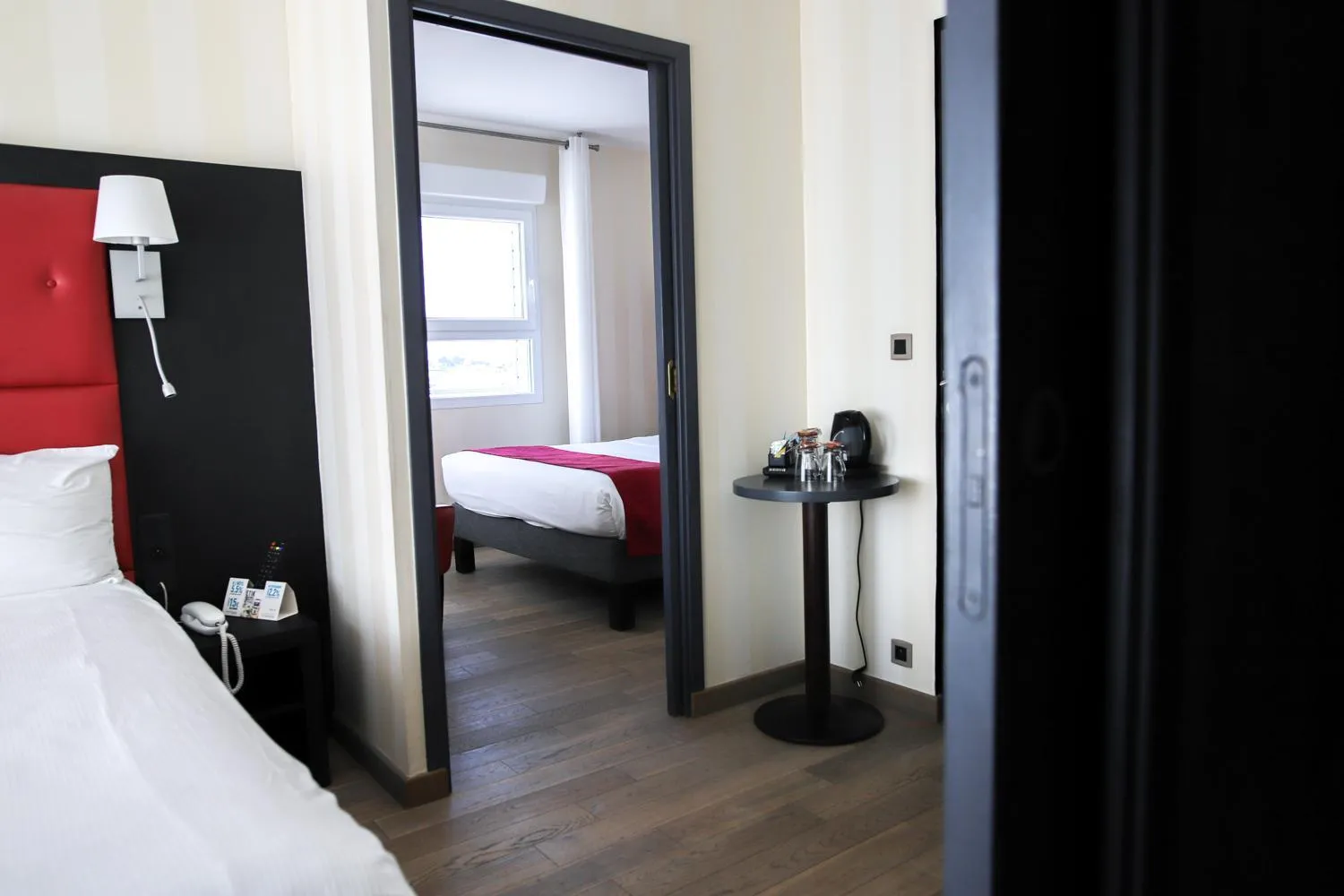 Bedroom, Bed in Logis Hôtel Saint Guirec Et De La Plage